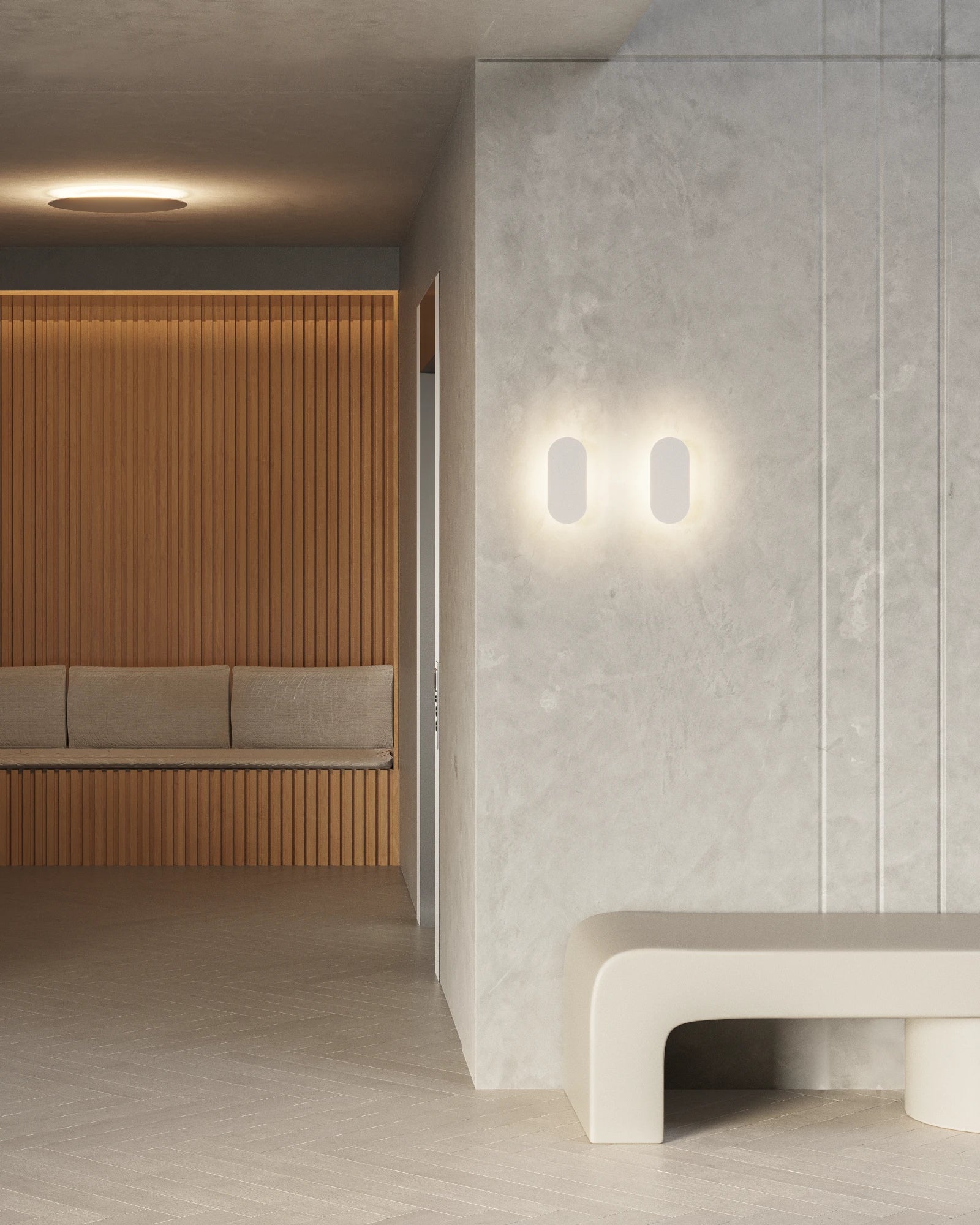 Shadow Mini Wall Light by Lighting Republic displayed within a modern foyer | Nook Collections