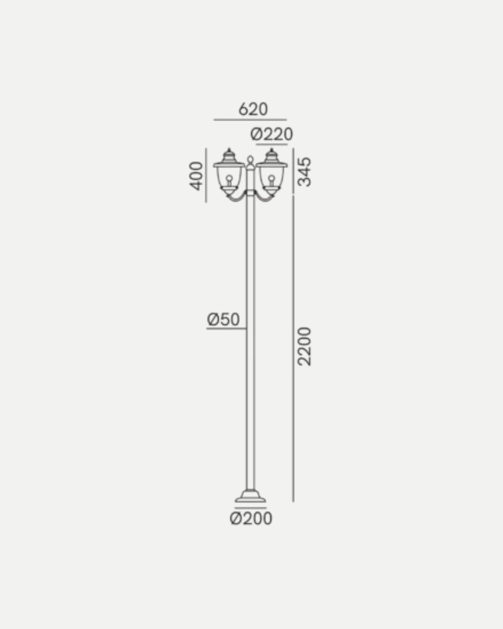 Venezia 2lt Pole Light