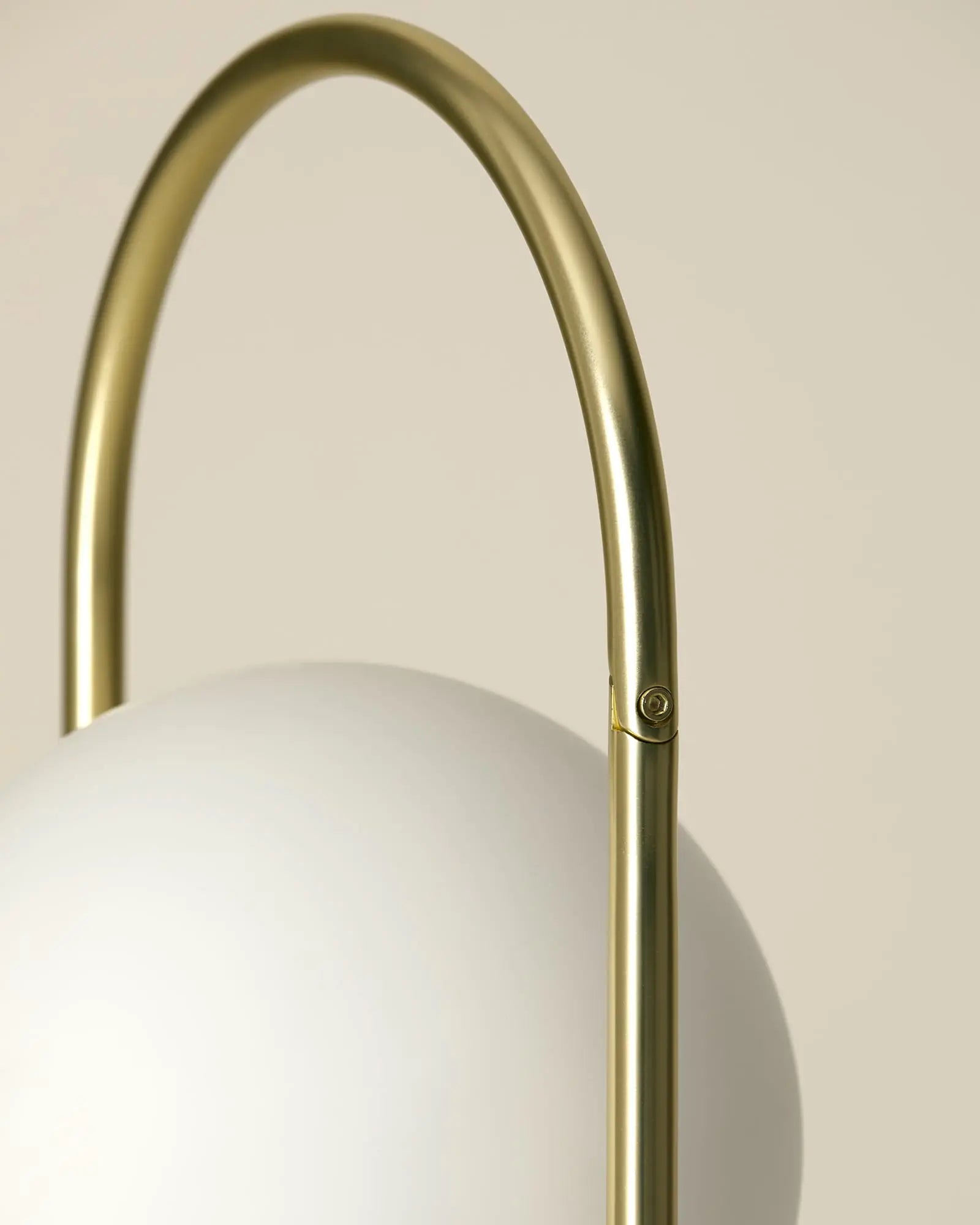 Abbacus contemporary brass and opal orb table light detail