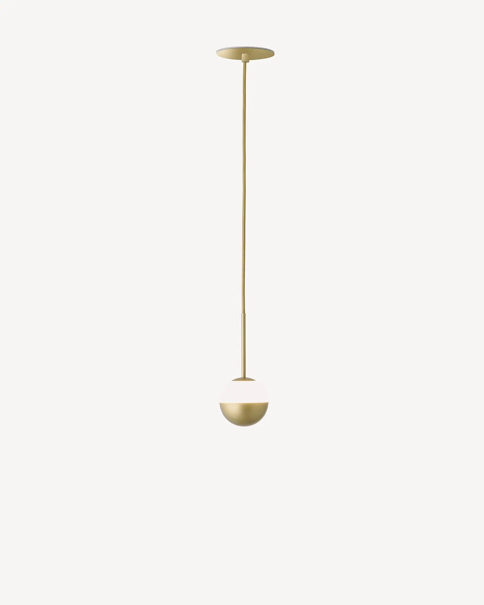 Alfi Single orb opal and metal pendant light brass with shade product photo 