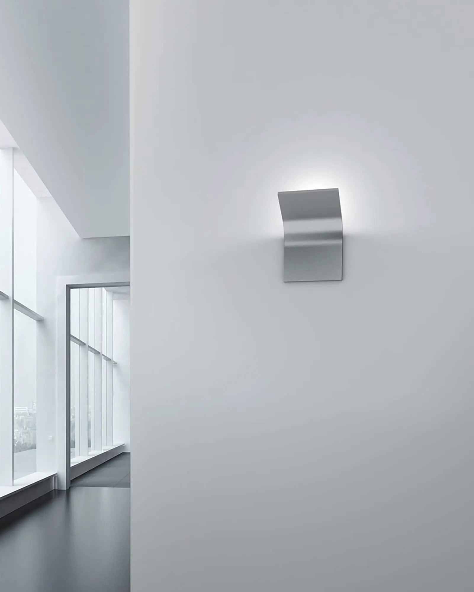App wall light contemporary minimal medium titanium hallway