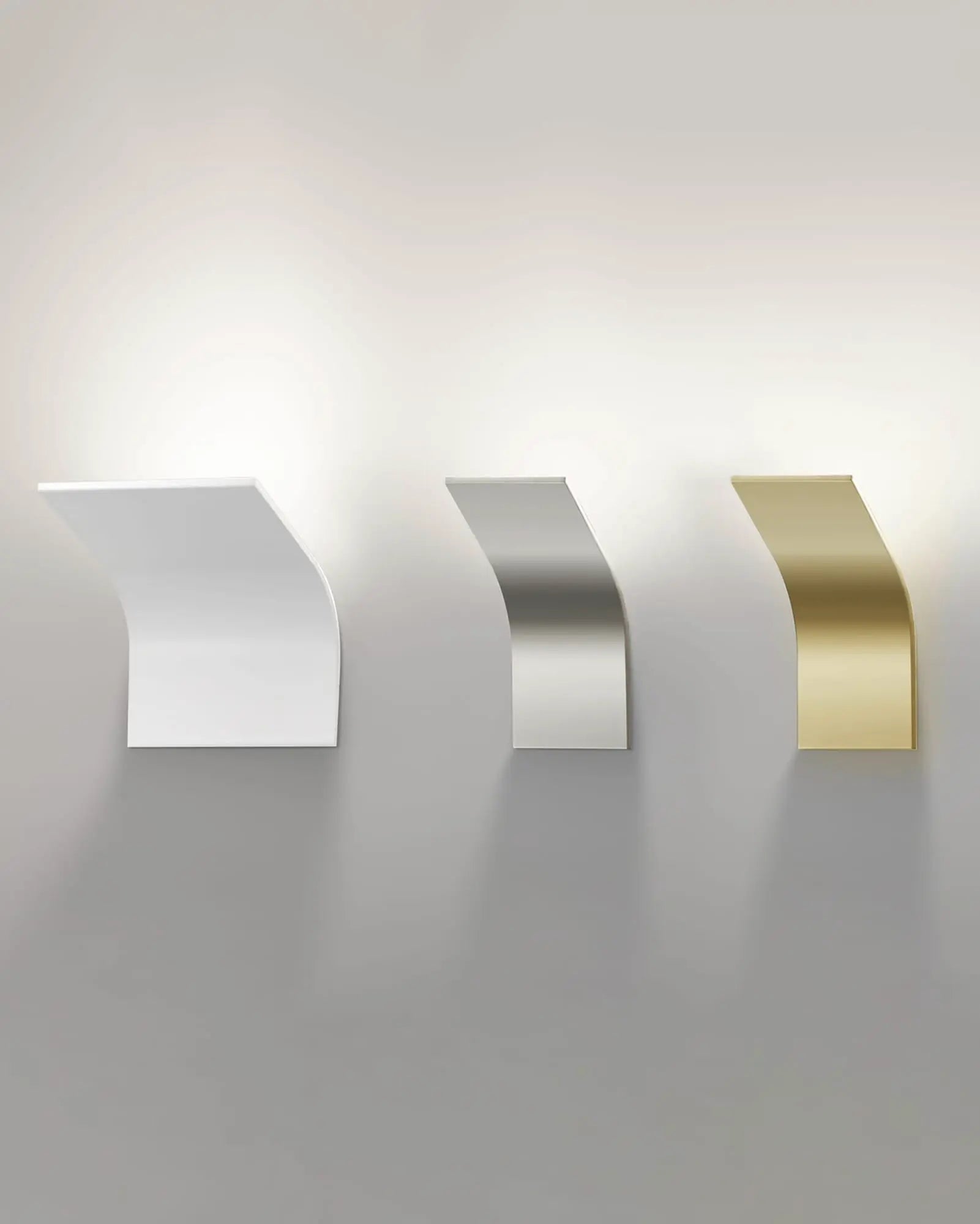 App wall light contemporary minimal medium white small titanium and small brass