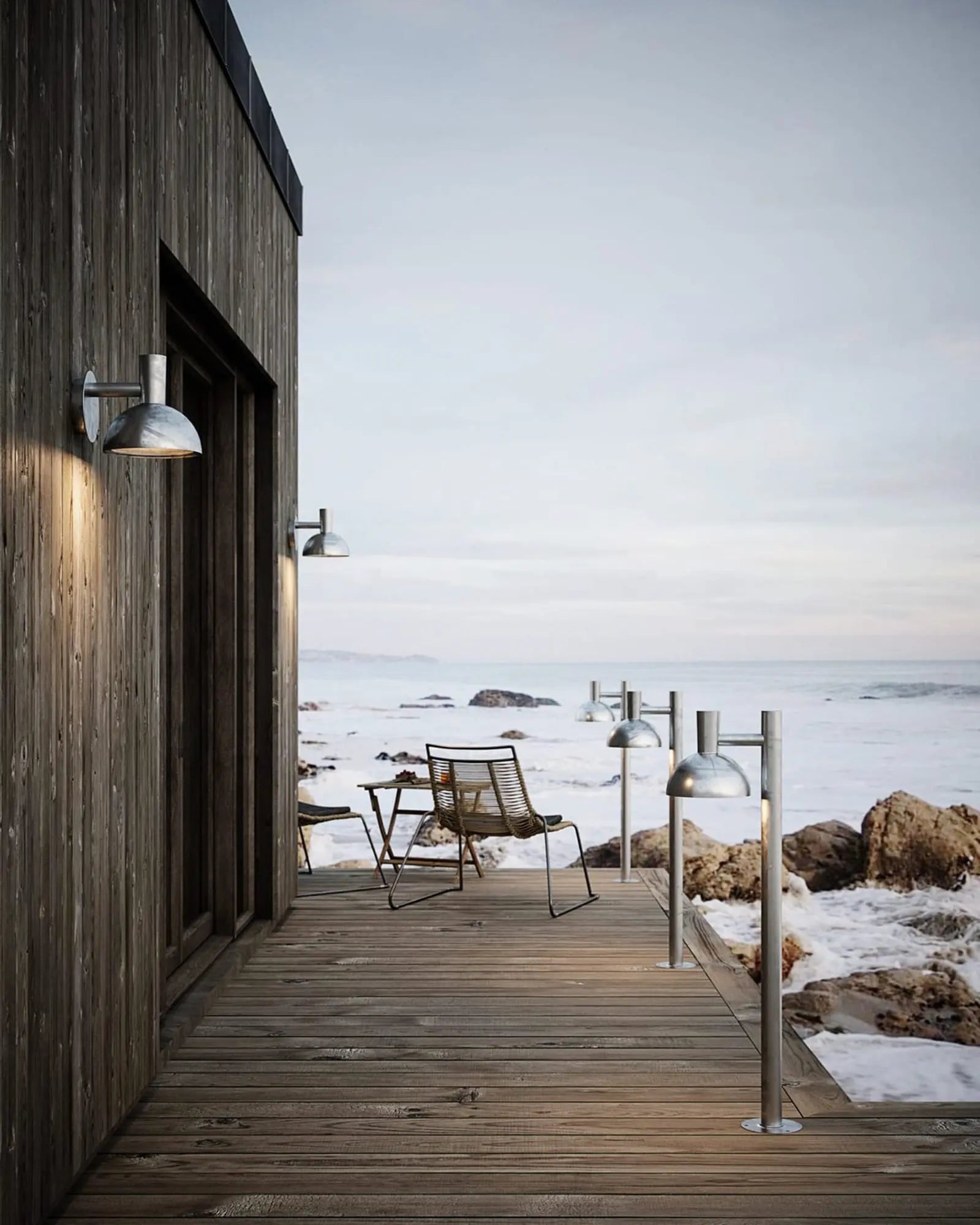 Arki outdoor Scandinavian wall light on outdoor seaside