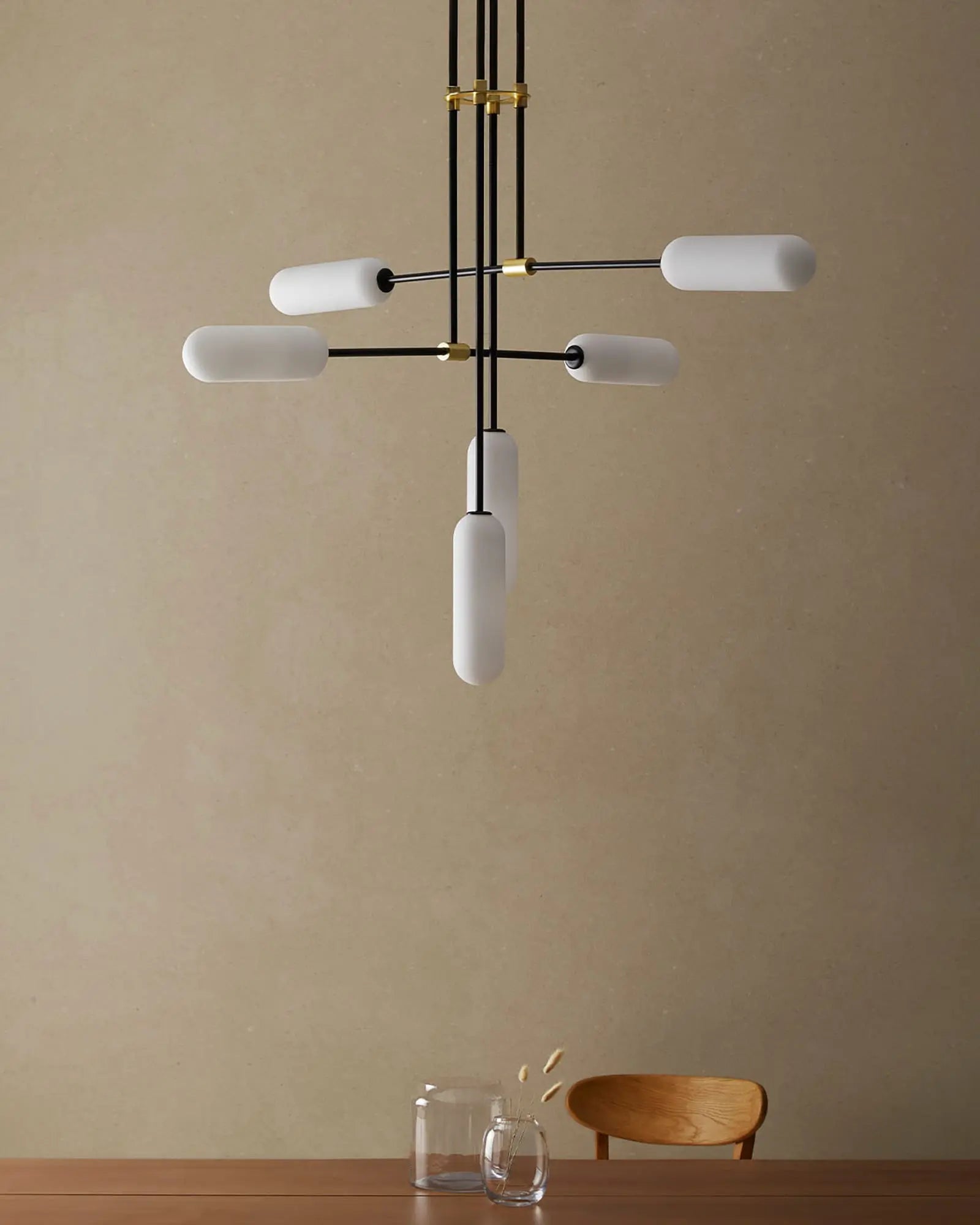 Atil 6 lights contemporary pendant above a dining table