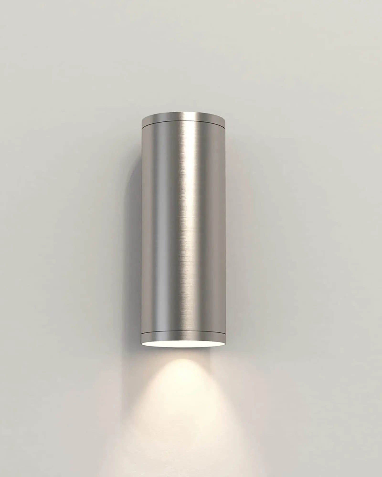 Aba minimalistic cylinder outdoor wall light nickel small