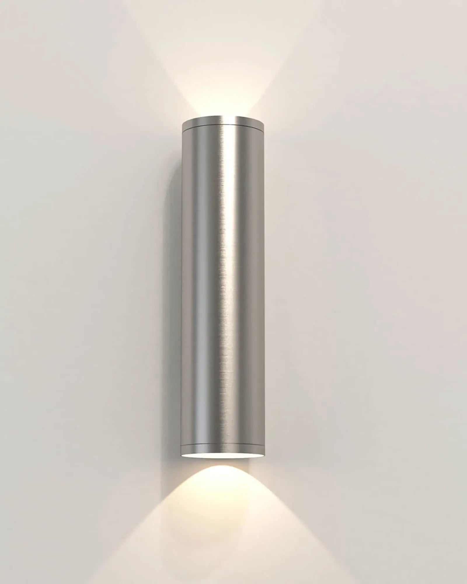 Aba minimalistic cylinder outdoor wall light nickel medium