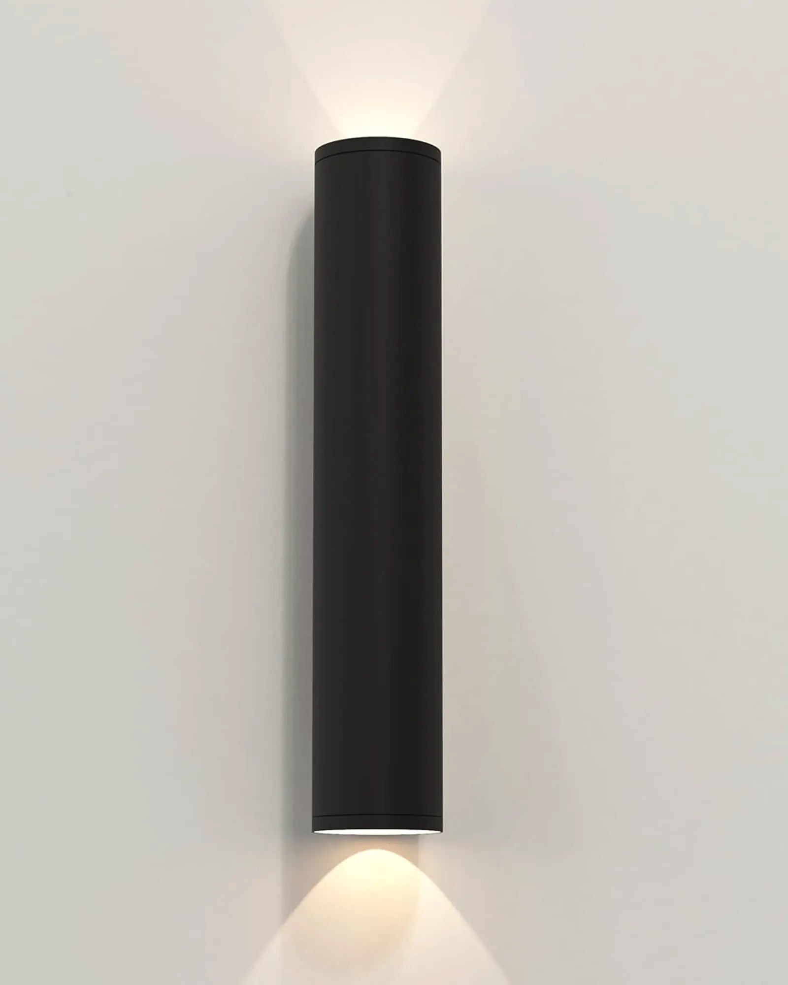 Aba minimalistic cylinder outdoor wall light black large