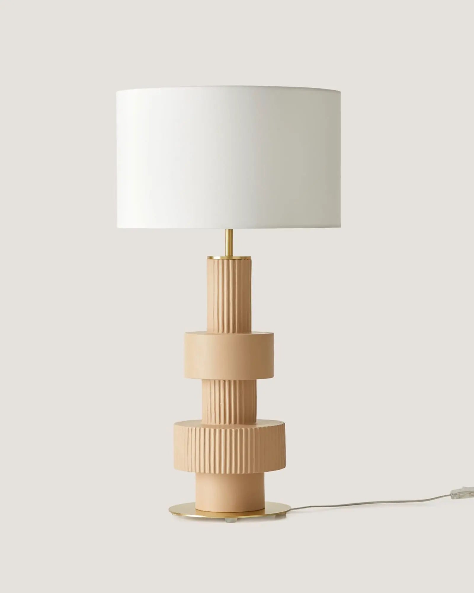 Babel ceramic contemporary table lamp with fabric shade