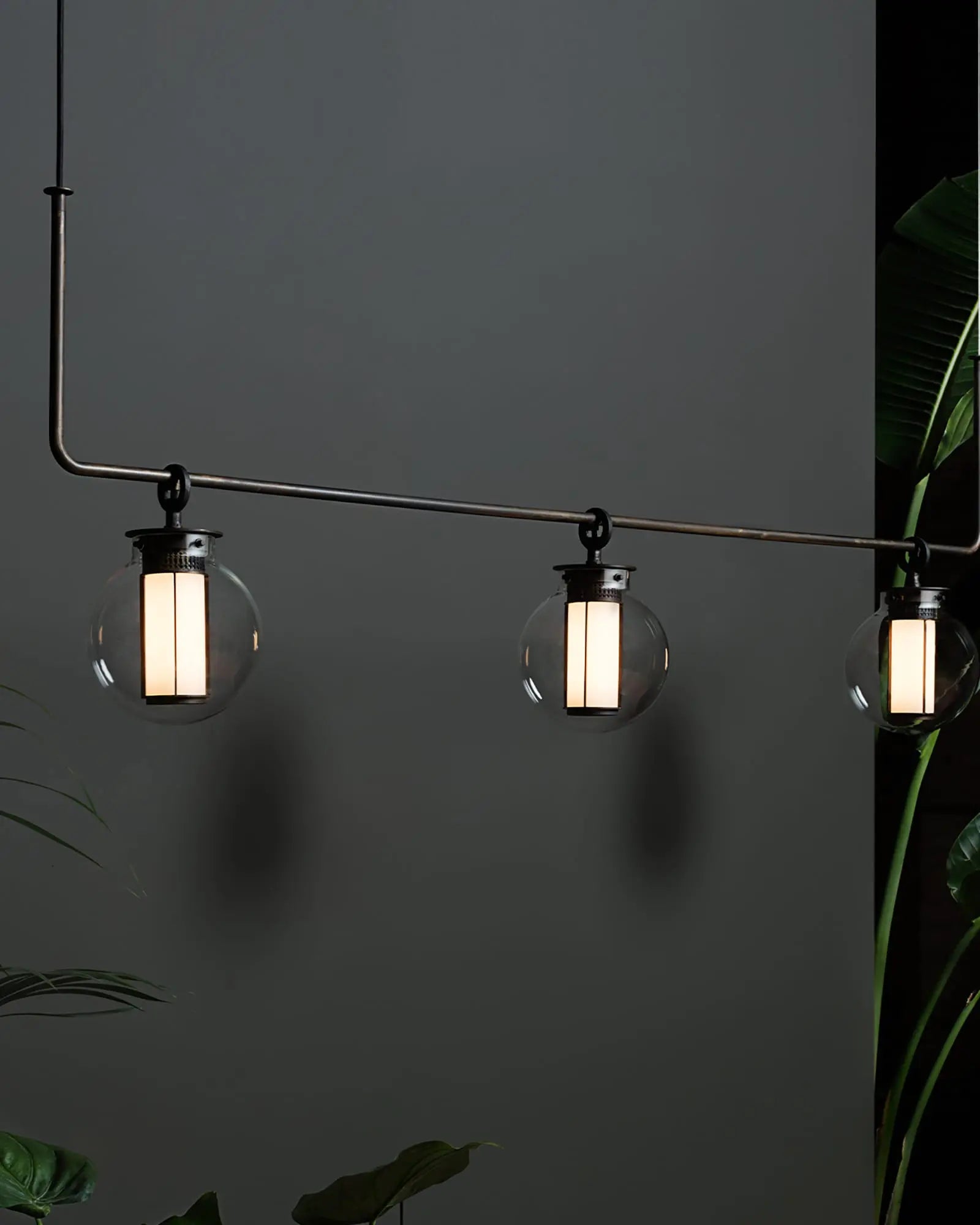 Bai elegant chandelier inspired by Chinese lanterns 3 lights detail