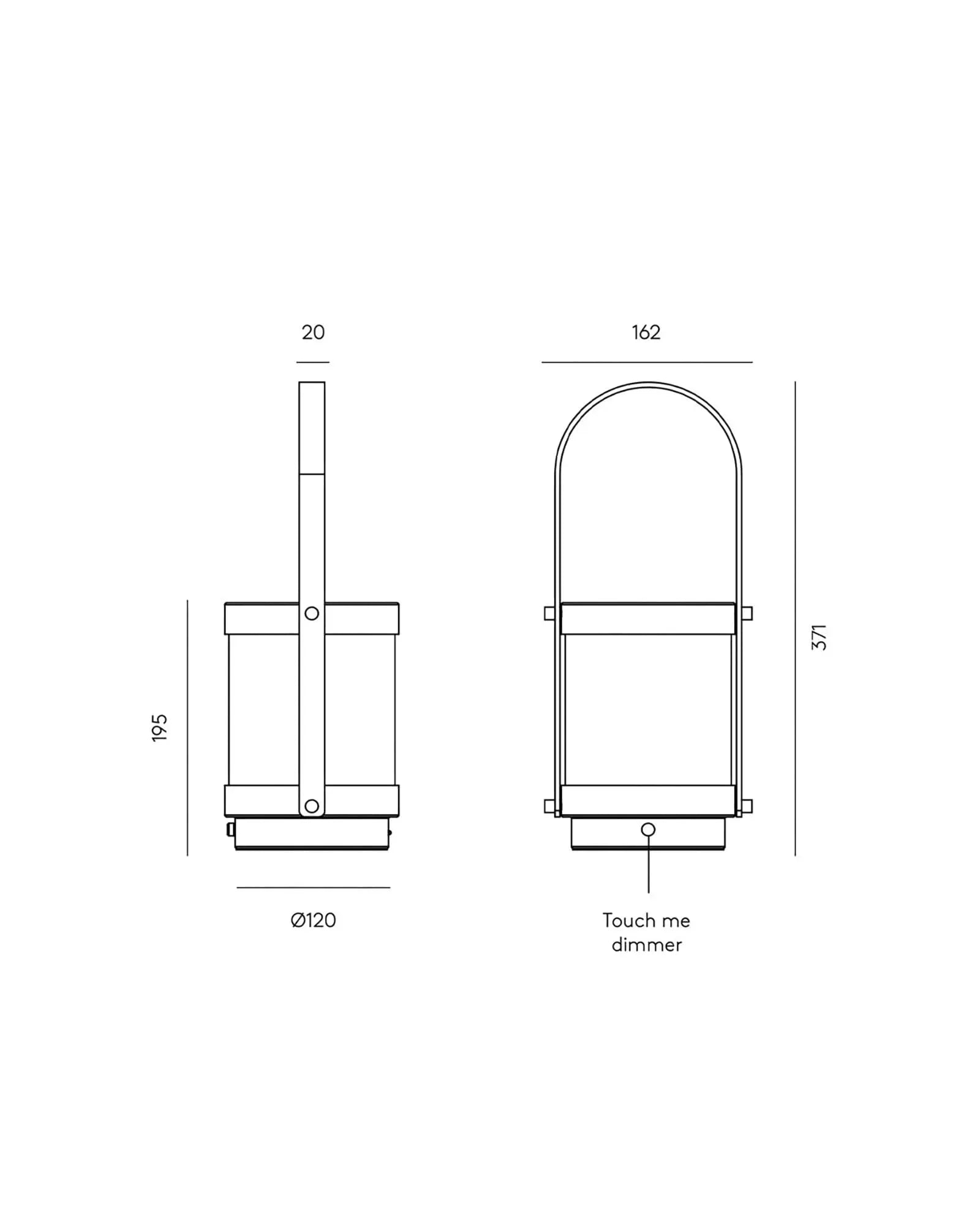 Bally Portable contemporary lantern rechargeable sizes