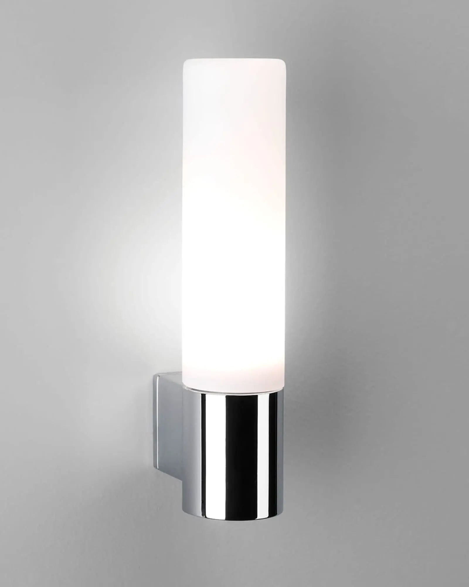 Bari contemporary lantern style bathroom wall lamp chrome