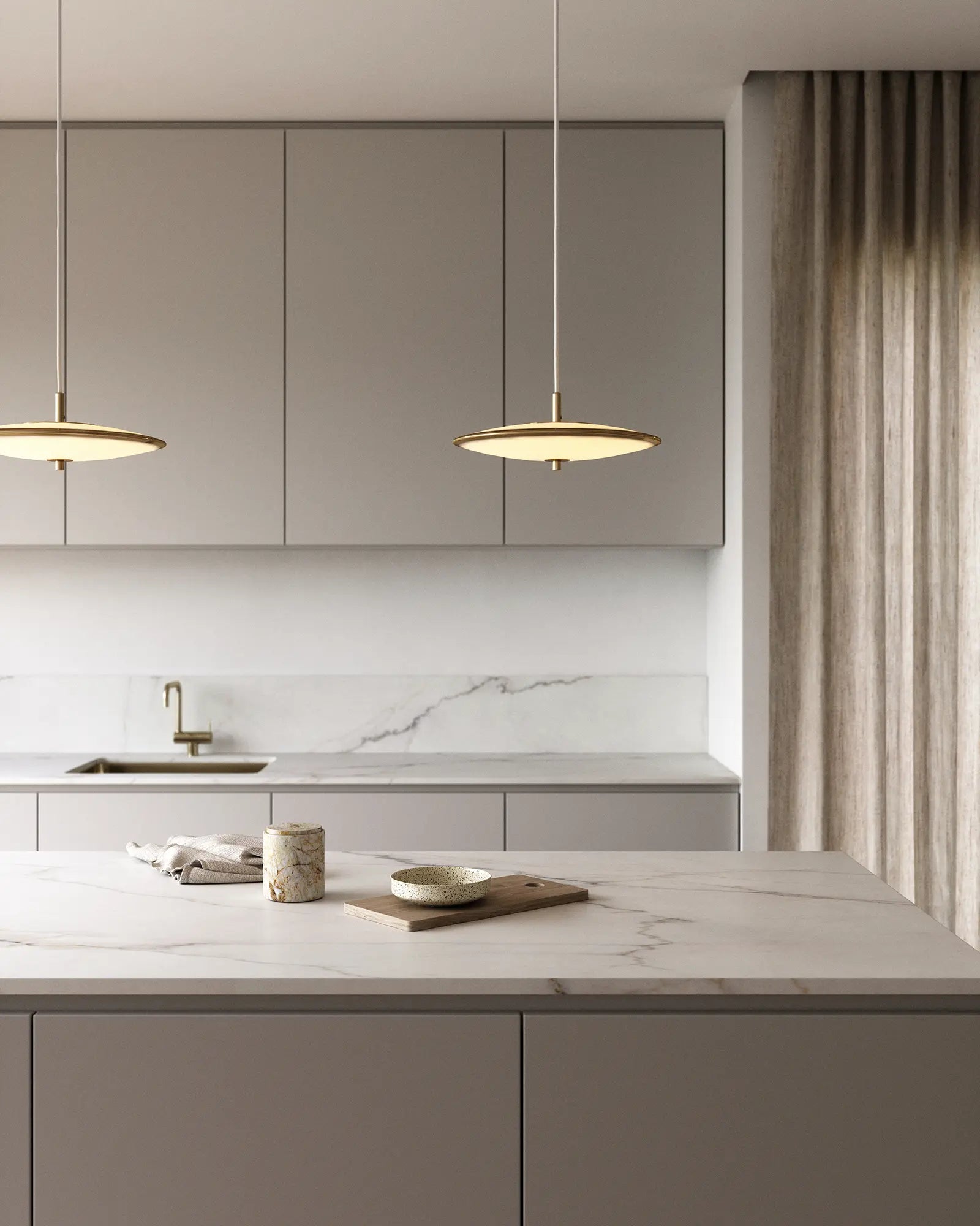 Blanche pendant light cluster over a kitchen island