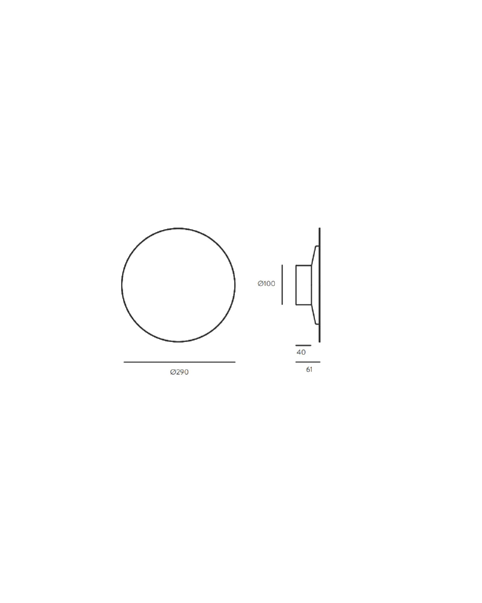 Bot minimalistic circle wall light sizes
