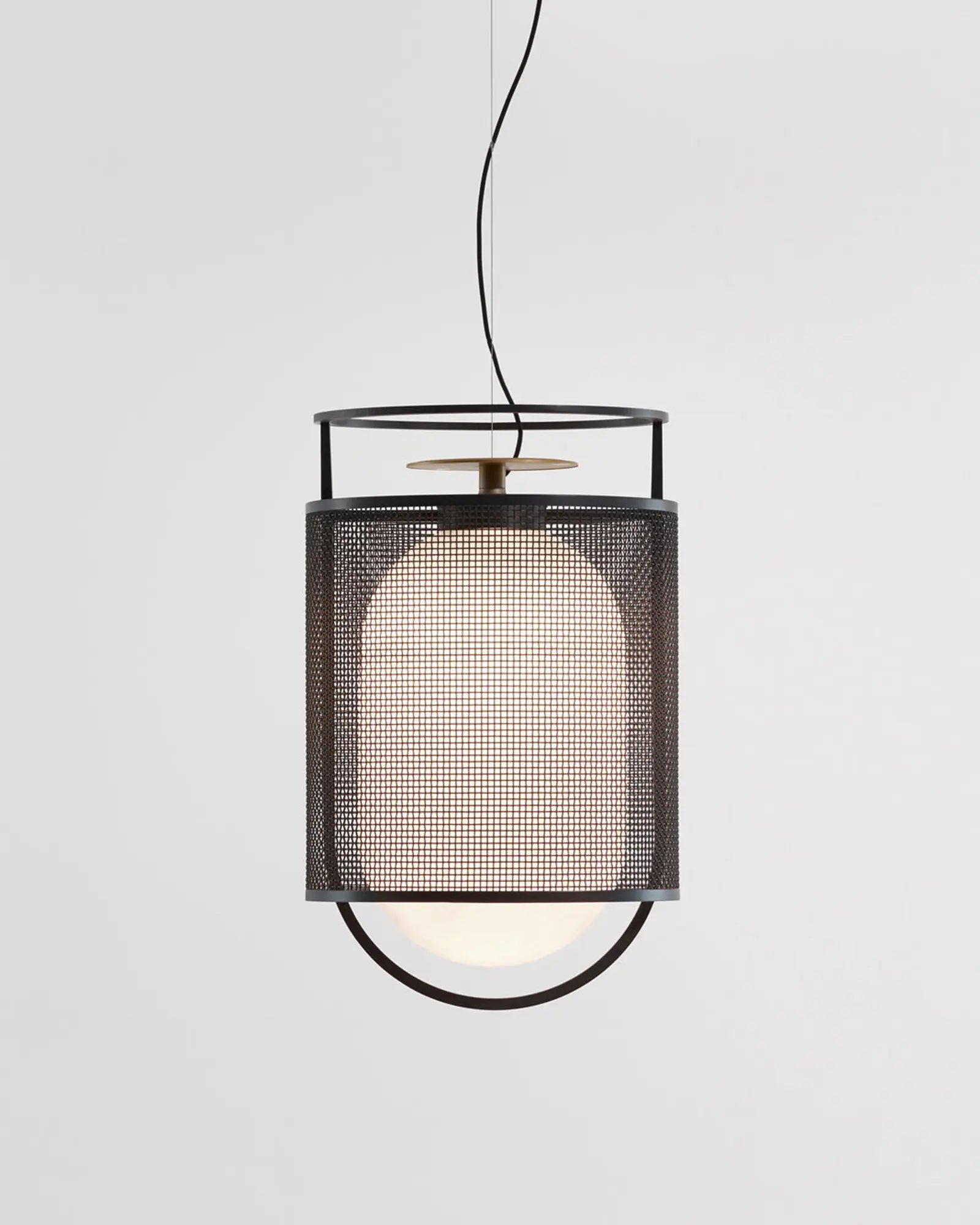 Denglong contemporary pendant light blown glass in a steel cage large