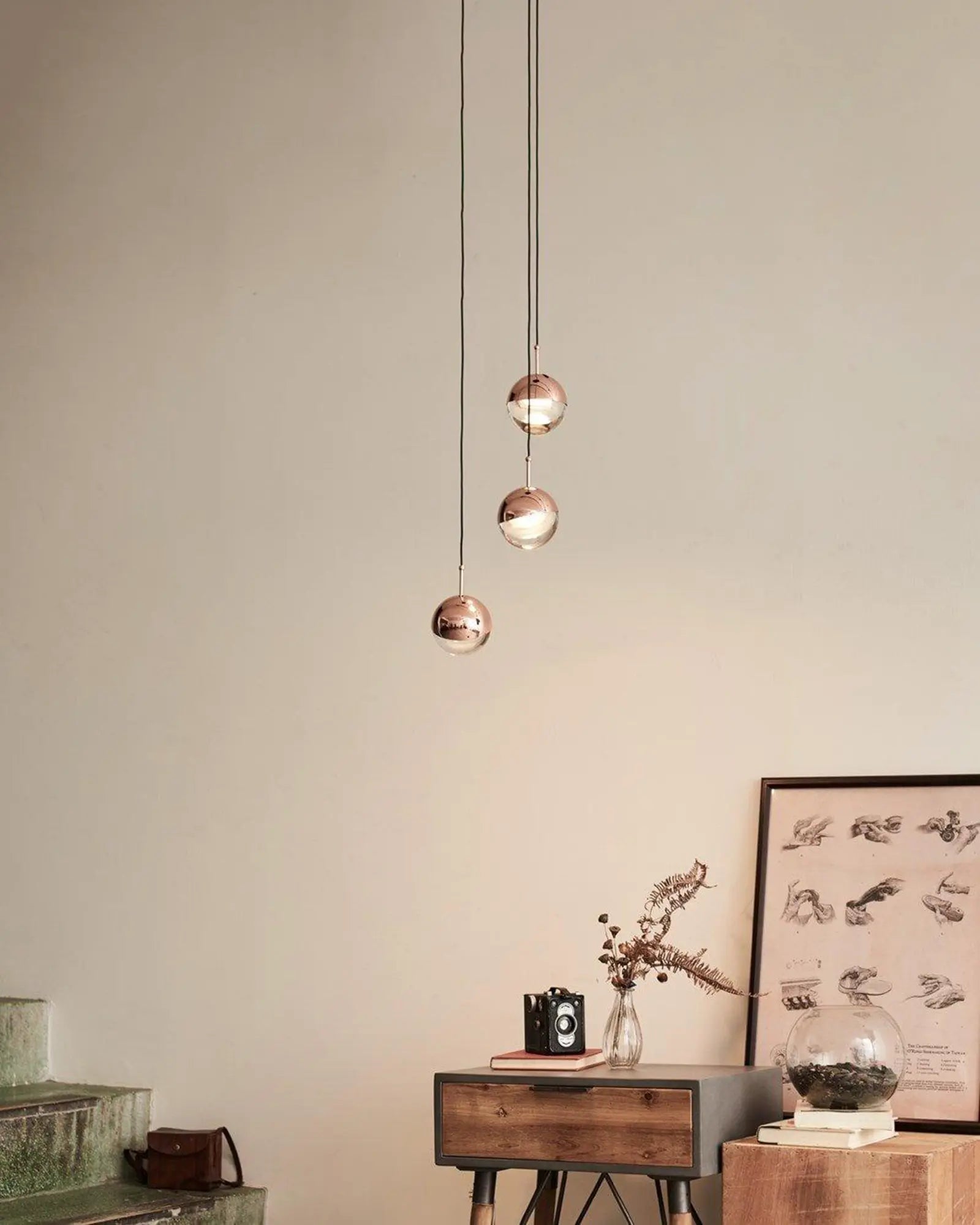 Dodo pendant light above a coffee table