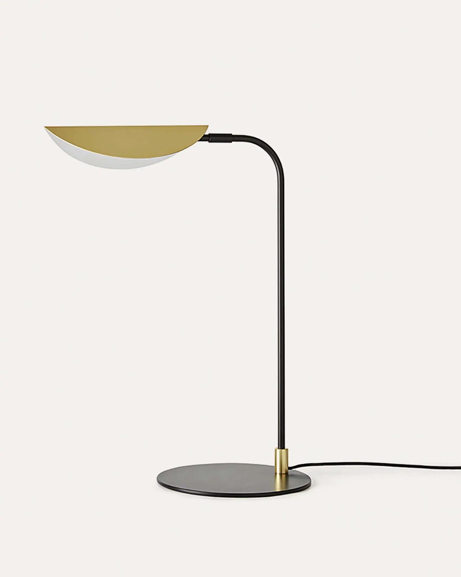 Ficus contemporary minimal table lamp with brass shade product photo