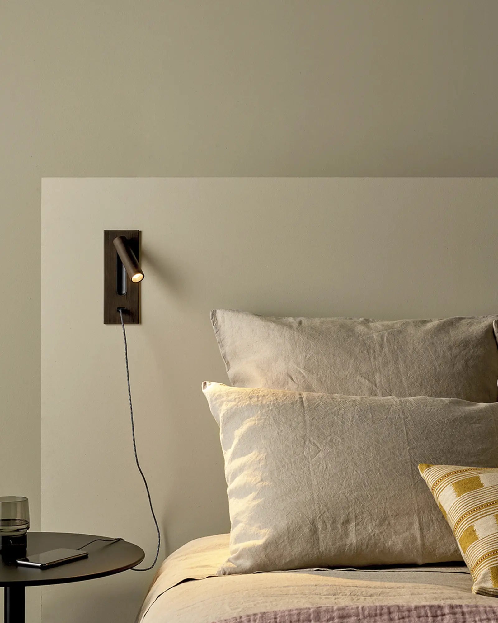 Fuse modern foldable minimal wall light bed side usb