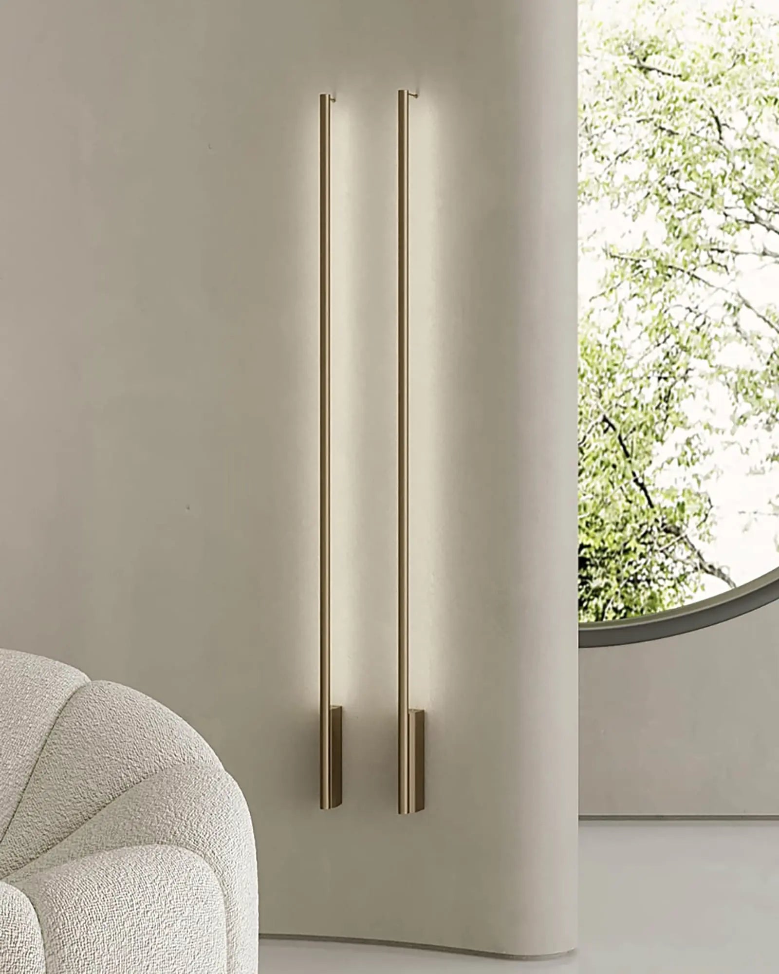 Hilow Line Wall Light in a living area next to a sofa