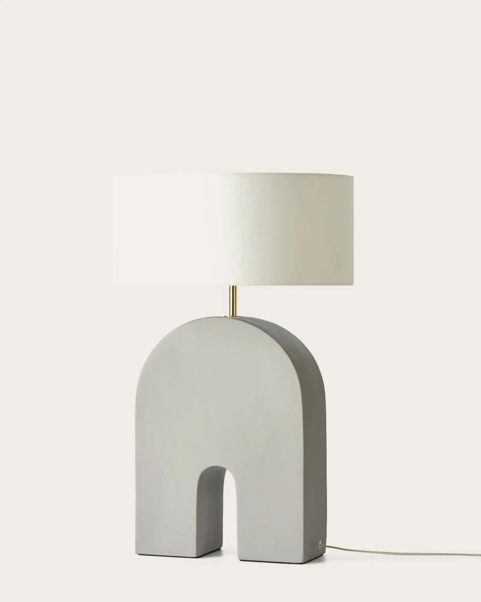 Home contemporary table lamp ceramic body and fabric shade