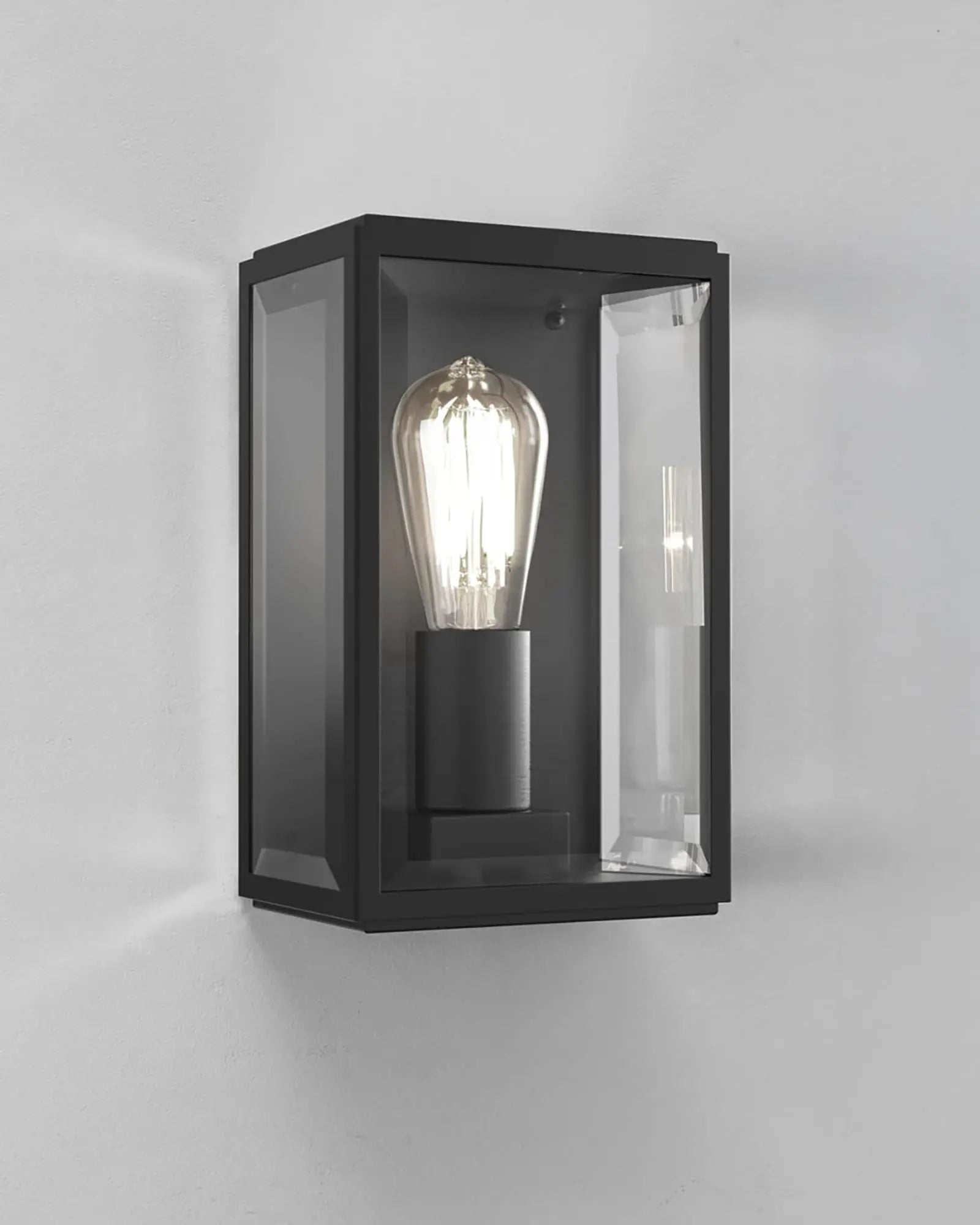 Homefield contemporary lantern style outdoor wall light black 160
