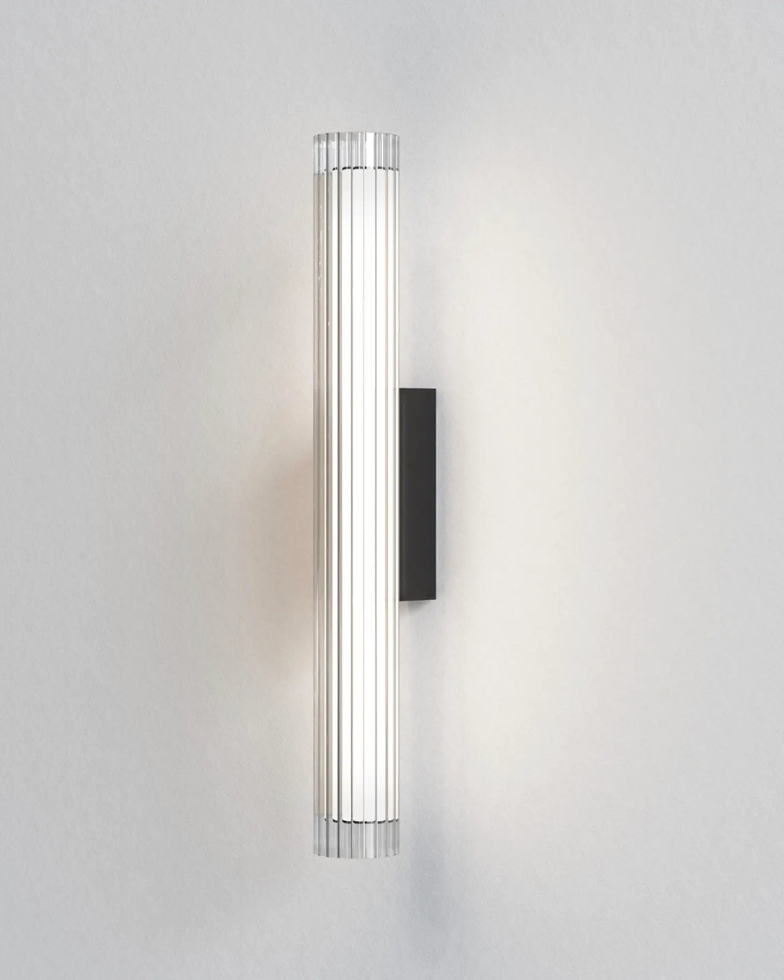 io contemporary glass bathroom wall light large black