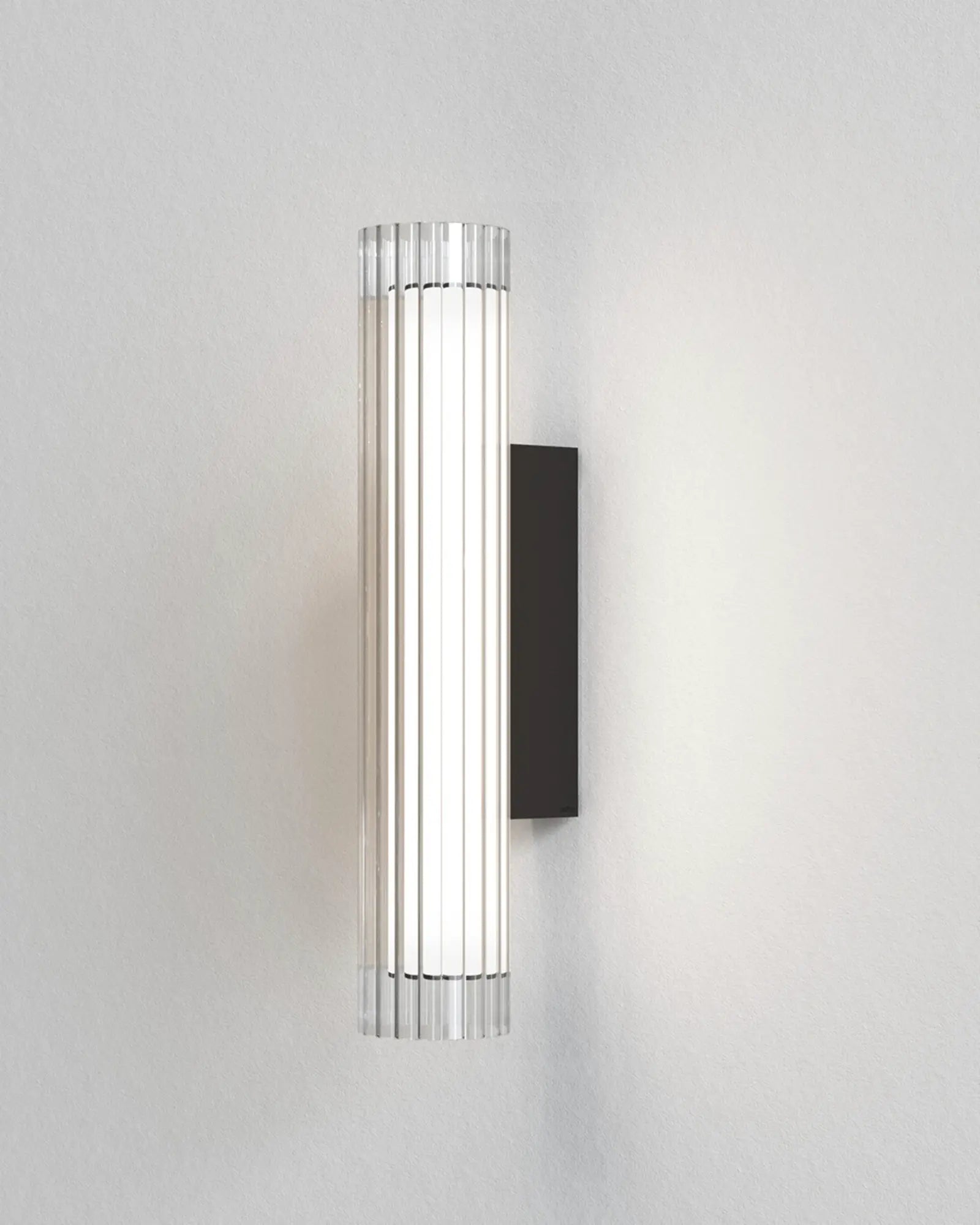 io contemporary glass bathroom wall light medium black