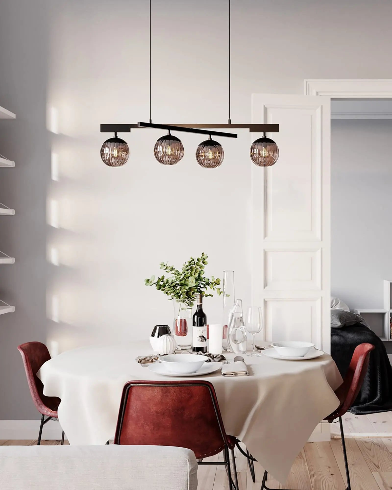 Labelle modern pendant light above a dining table