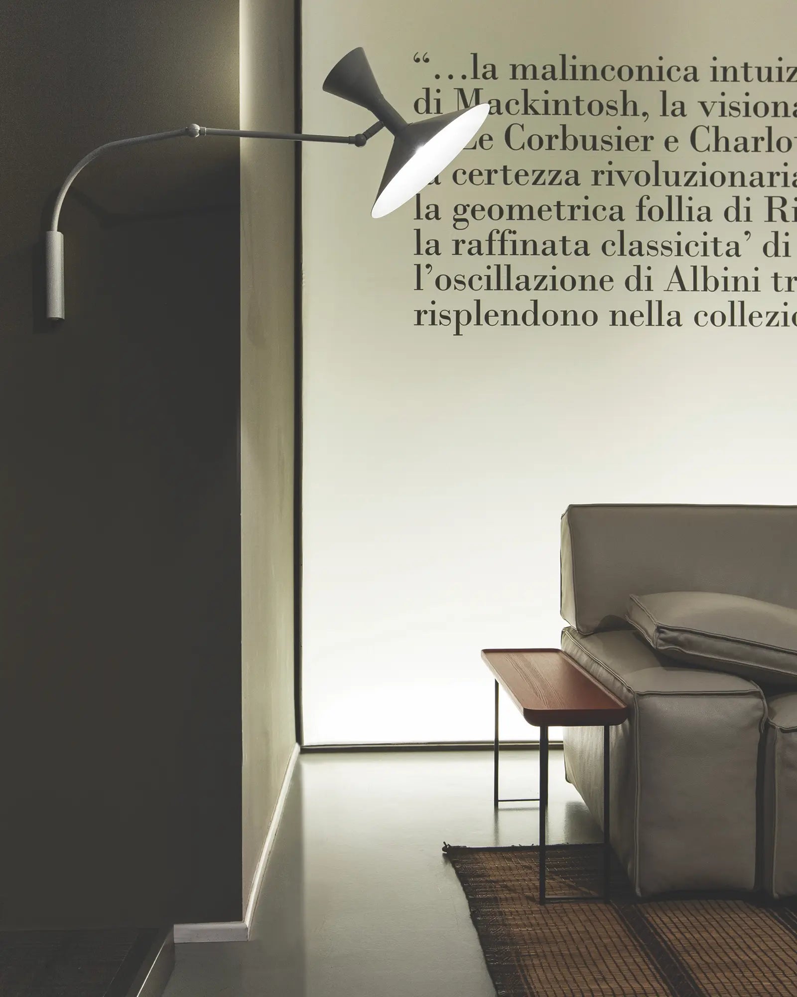 Lamp de Marseille iconic adjustable modern wall light in a lounge area