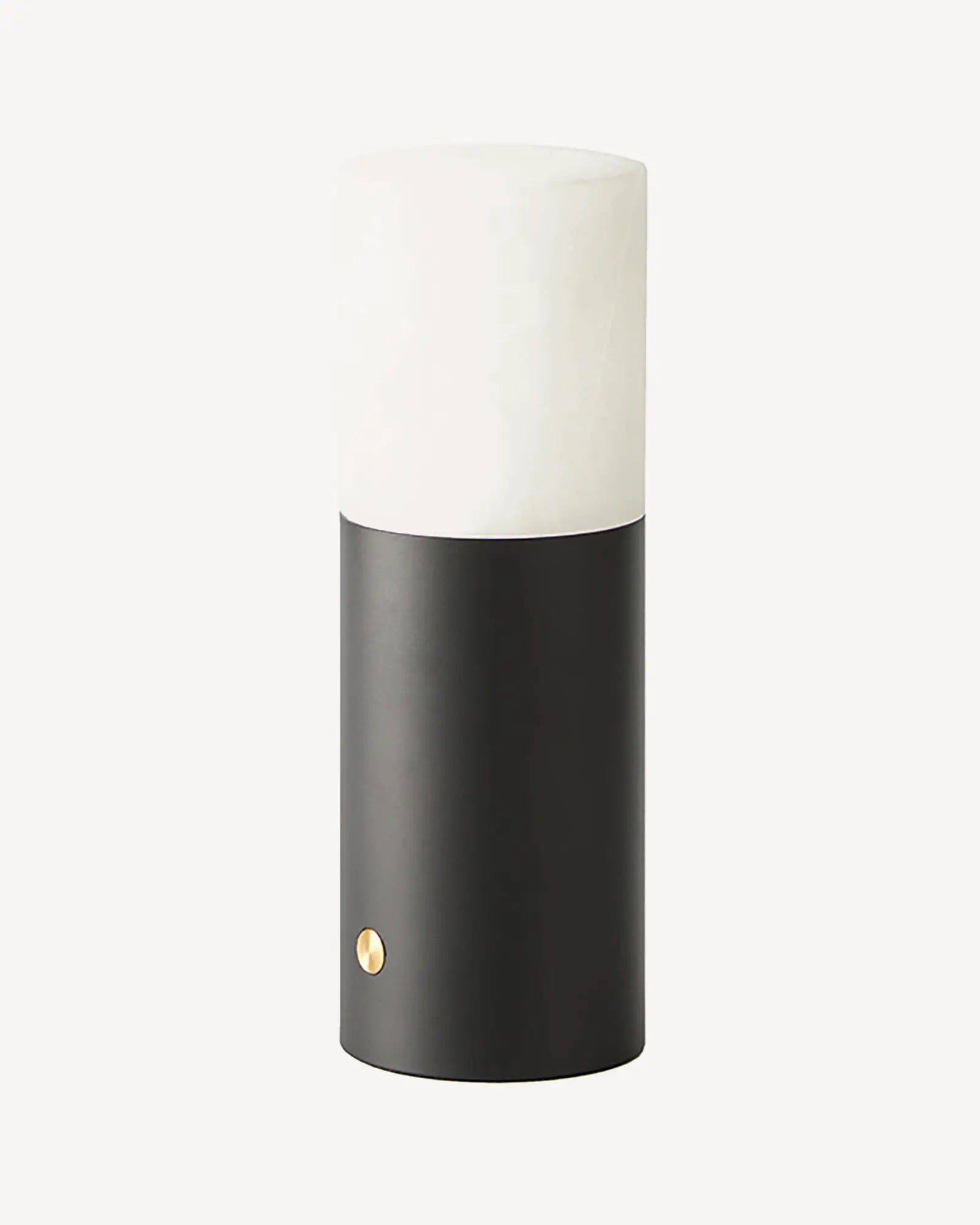 Lind minimalistic rechargeable table lamp in black and alabaster 