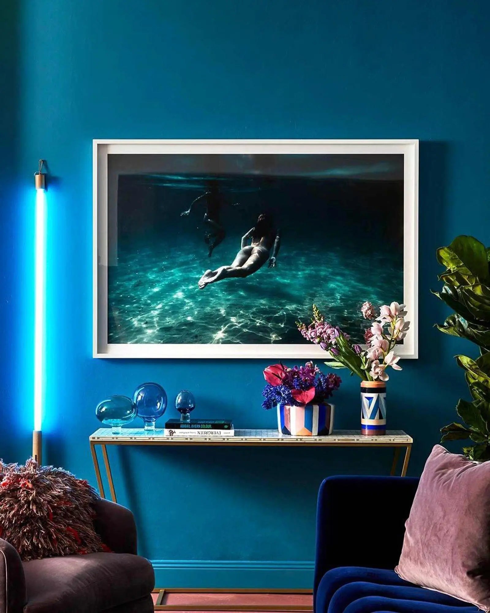 Teal blue cheap floor lamp