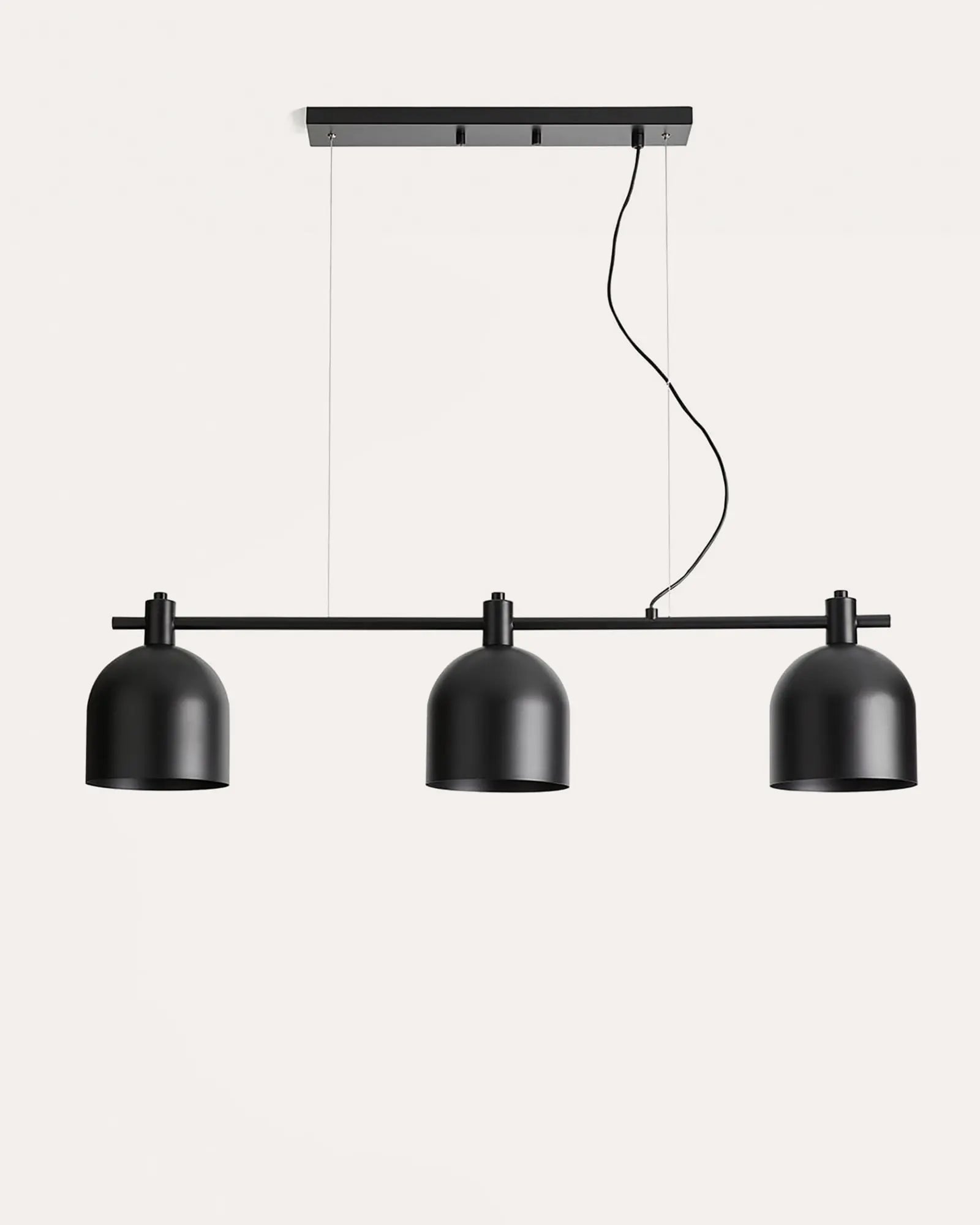 Luca plus 3 lights dome shade black linear pendant product photo