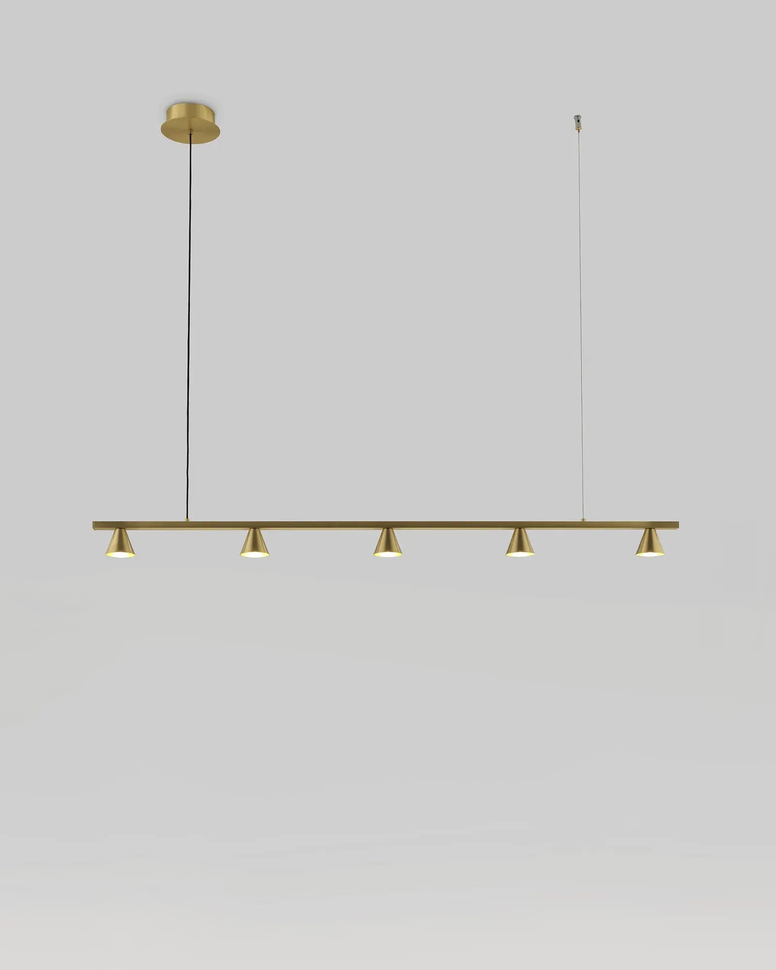 Lyb linear contemporary 5 lights pendant light with conic shades brass product photo