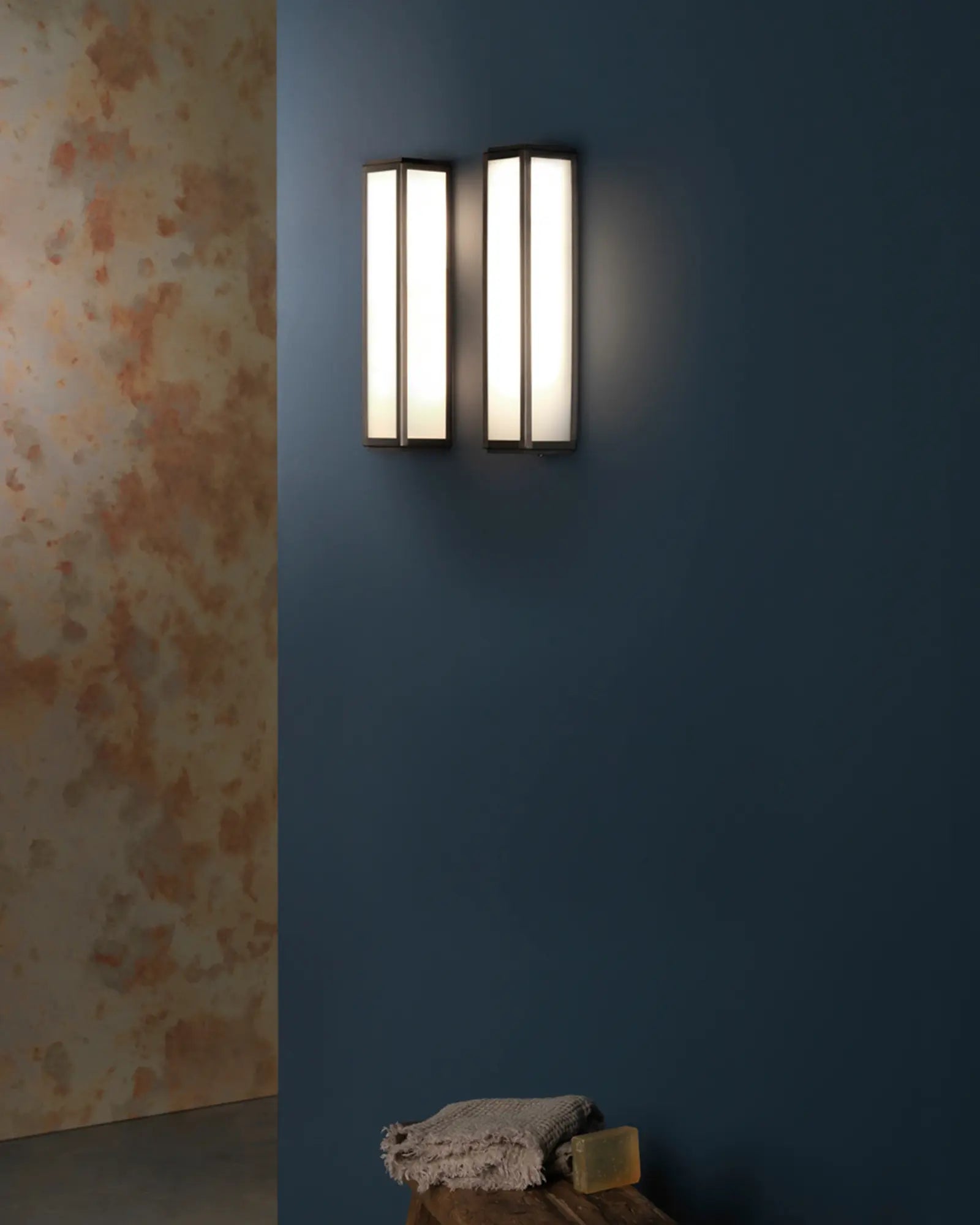 Mashiko metal and glass contemporary bathroom wall light hallway