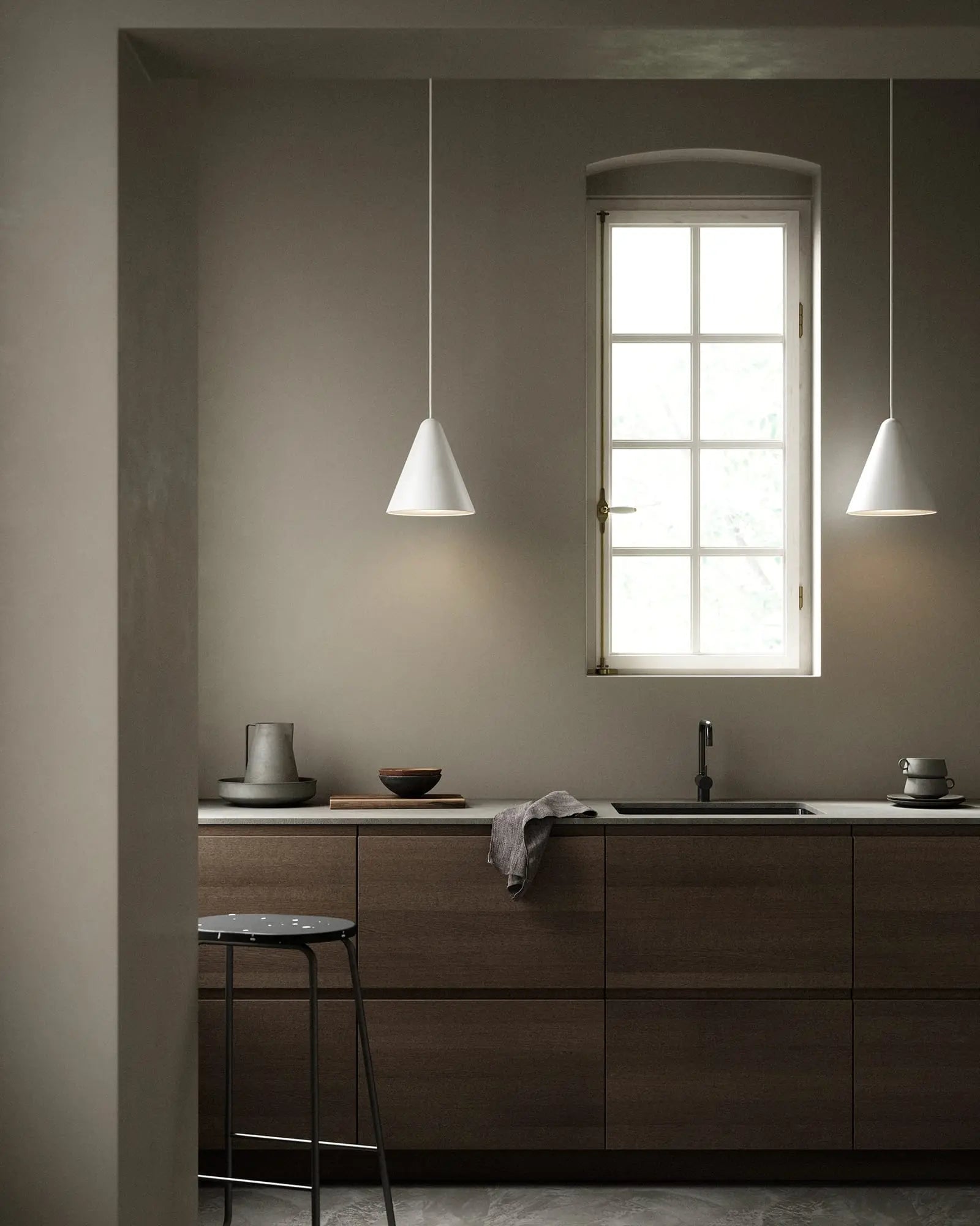 Nono pendant light small cluster over a kitchen bench