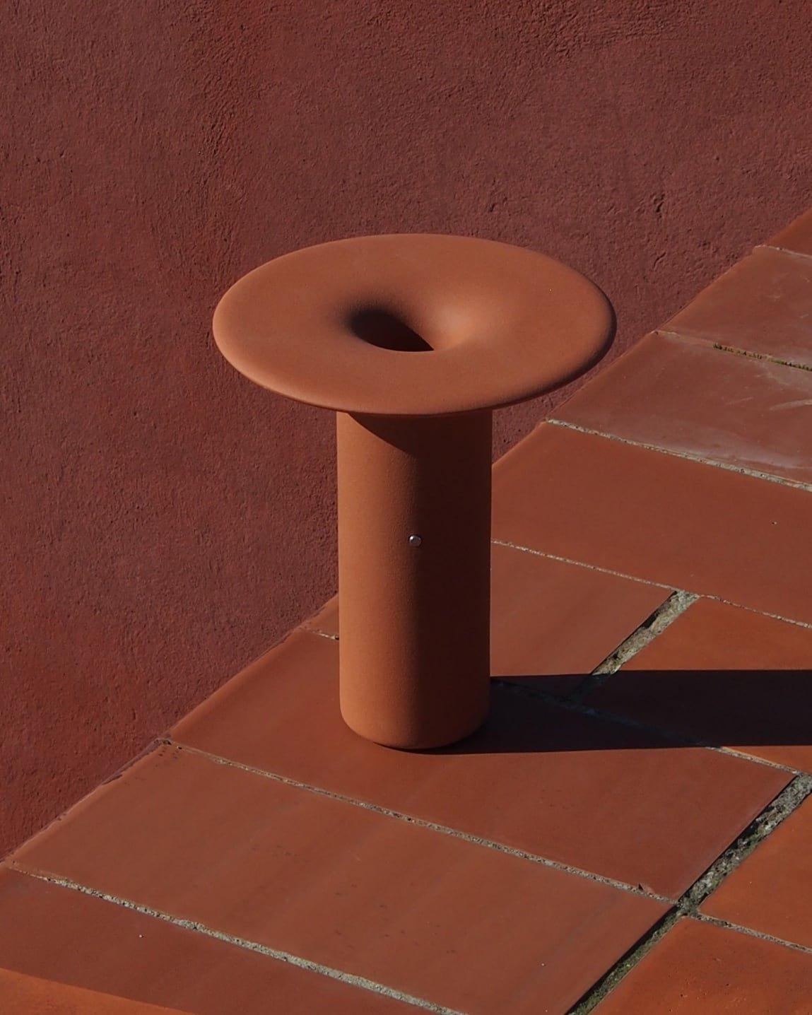 Nais rechargeable portable table lamp handmade in clay terracotta
