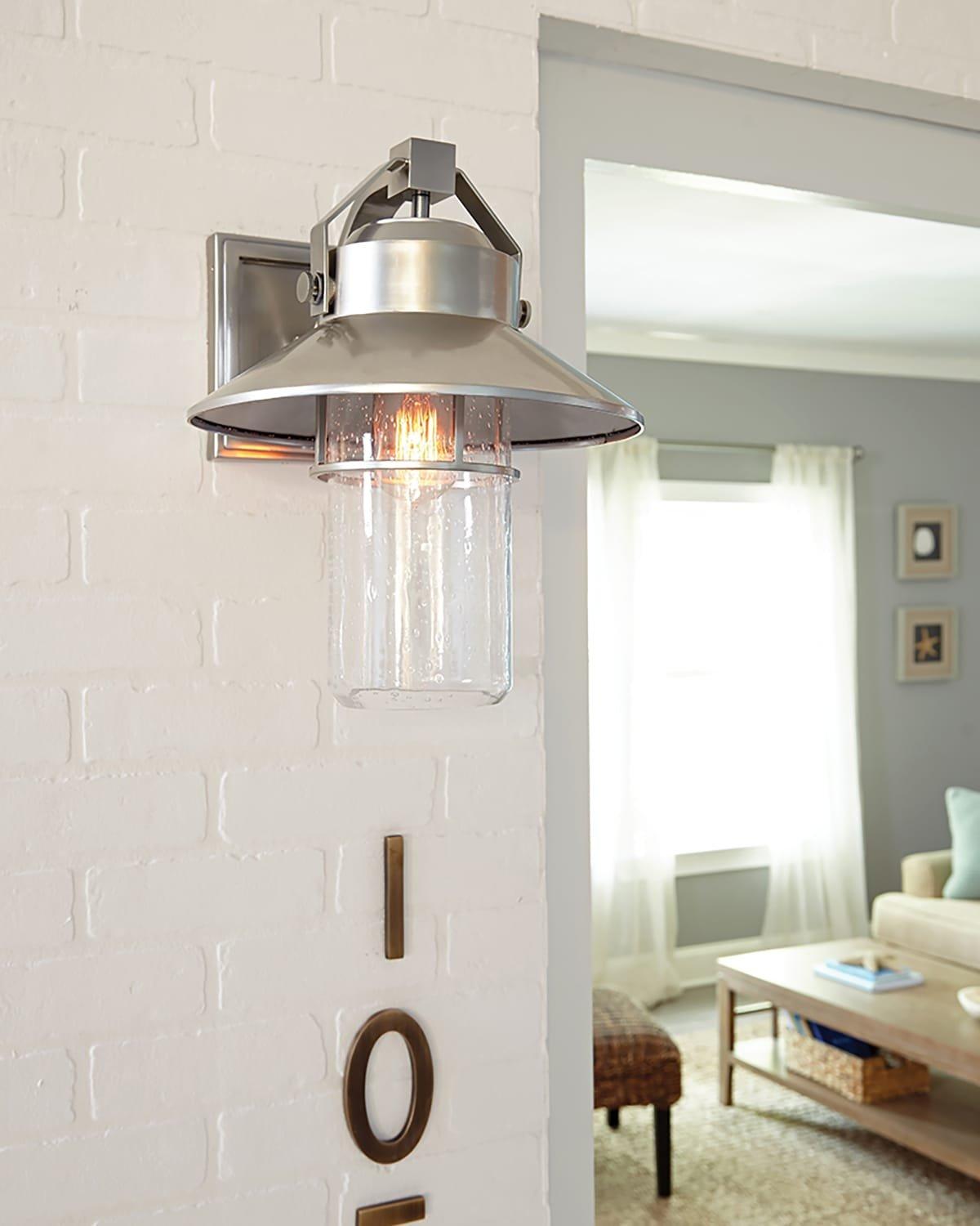 Boynton lantern outdoor wall light on Nook Collections entry door