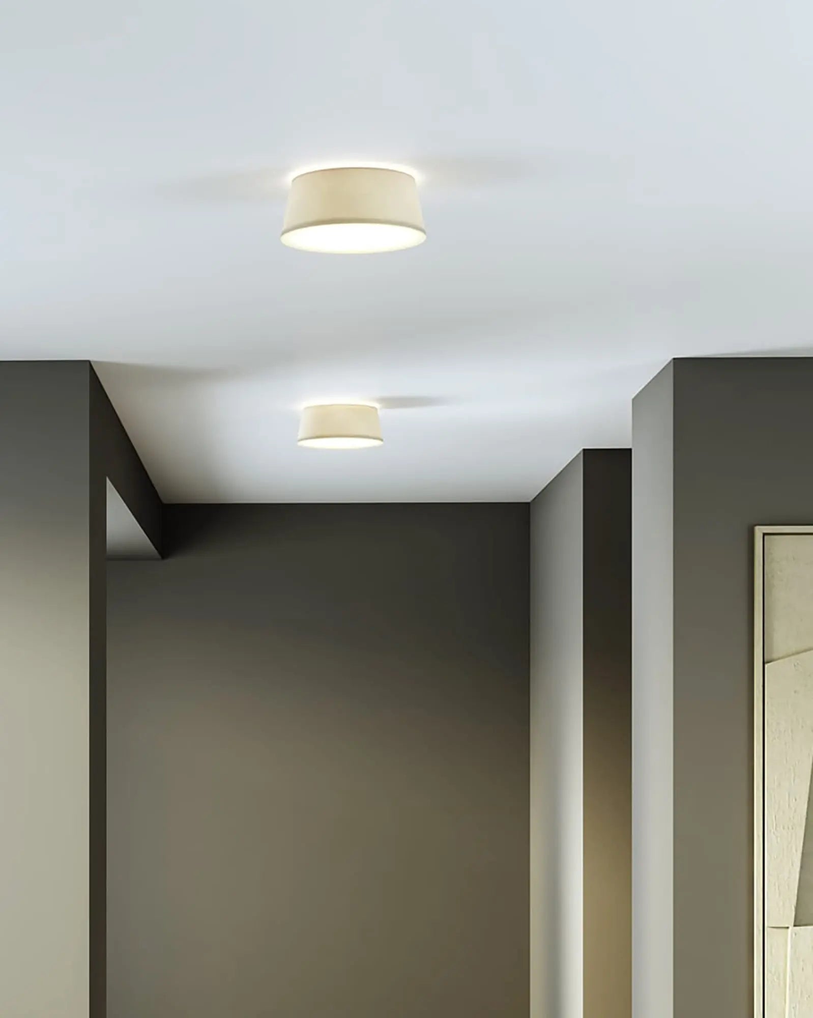 Fide ceiling minimalistic fabric wall light cluster in hallway