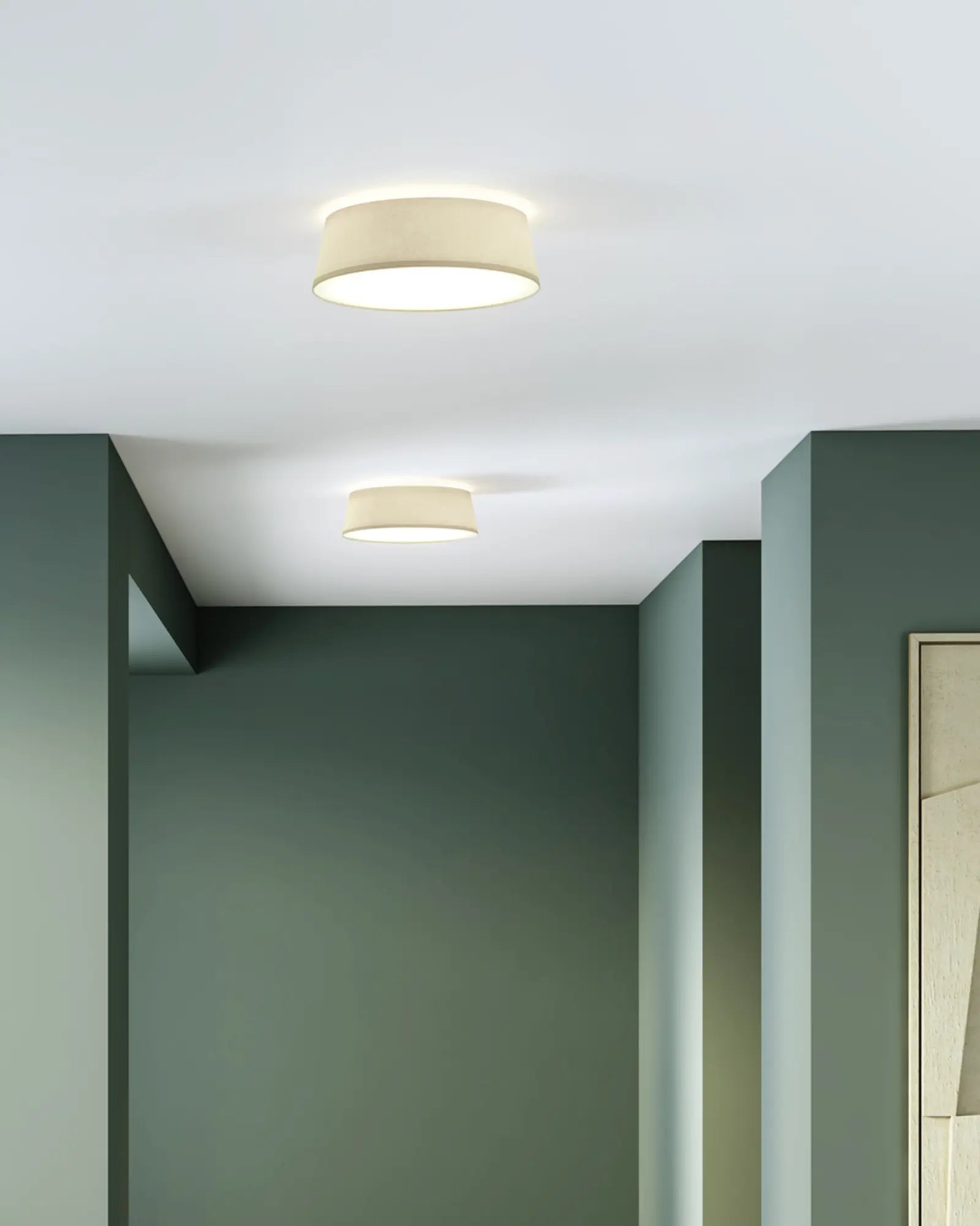 Fide ceiling minimalistic fabric wall light medium cluster in hallway
