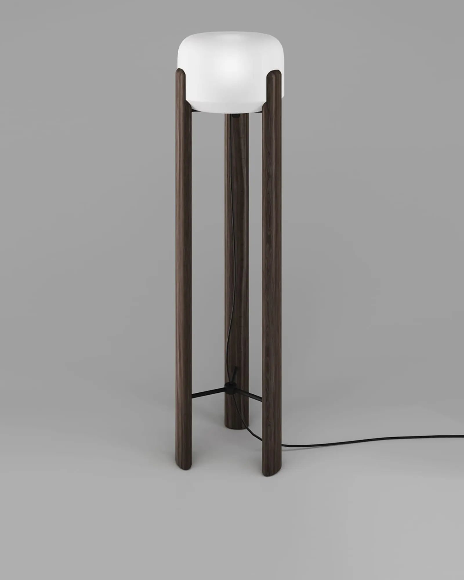 Sata timber and blown Murano glass table lamp