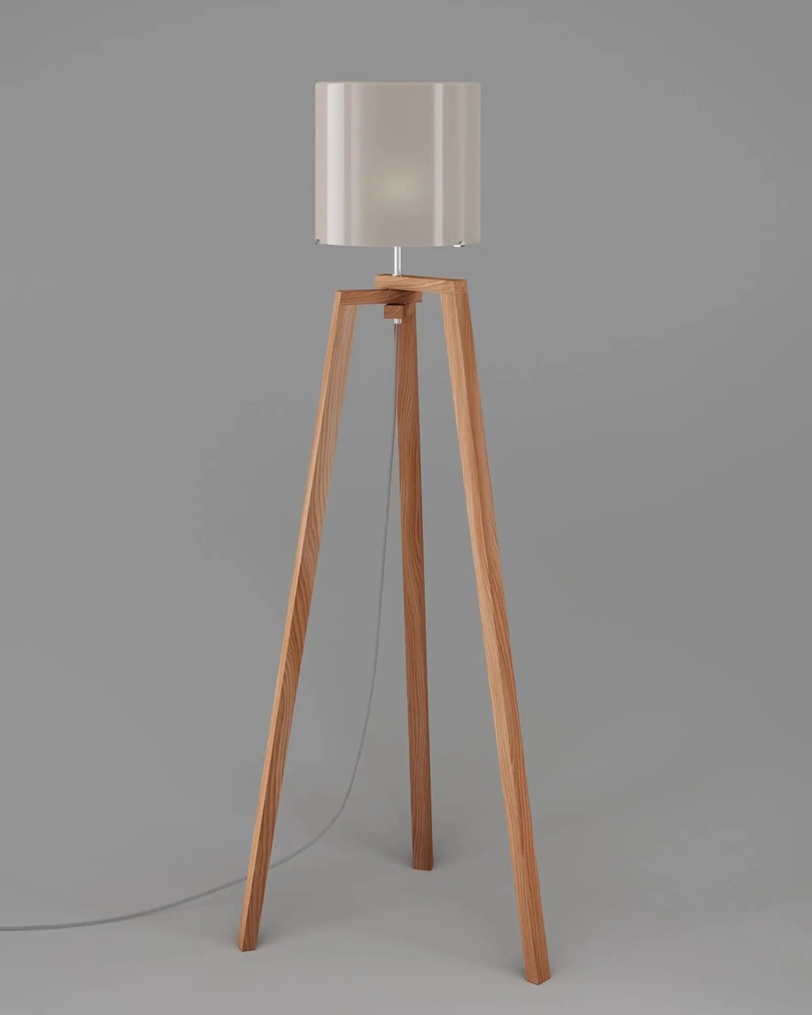 Trepai timber and glass contemporary floor lamp