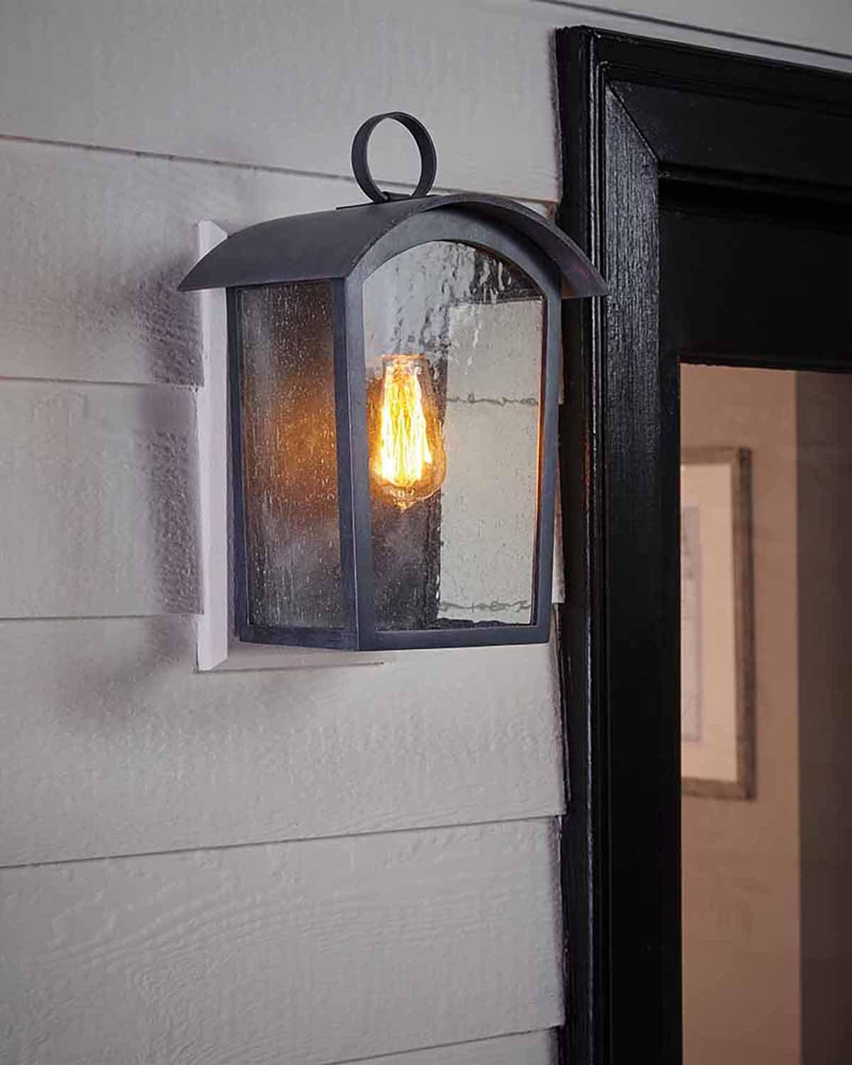 Hodges 1 Wall Light Outdoor lantern style on entry door