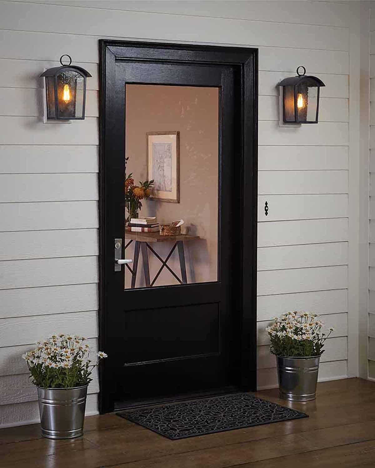 Hodges 1 Wall Light Outdoor lantern style on entry door