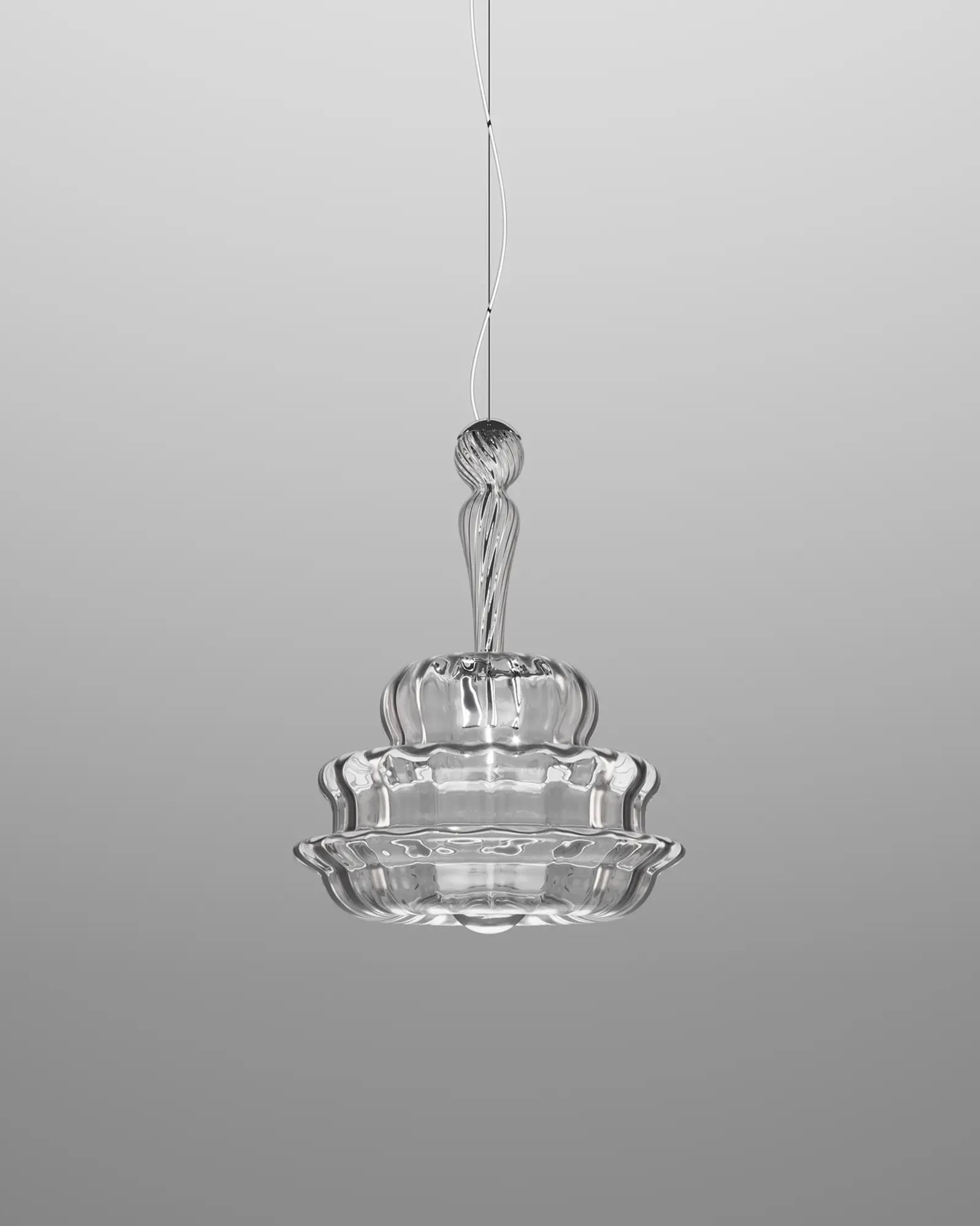 Novecento classic blown Murano glass pendant medium crystal