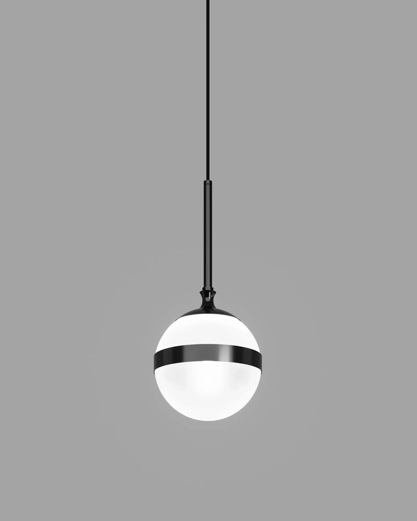 Peggy 1 orb shade contemporary pendant black