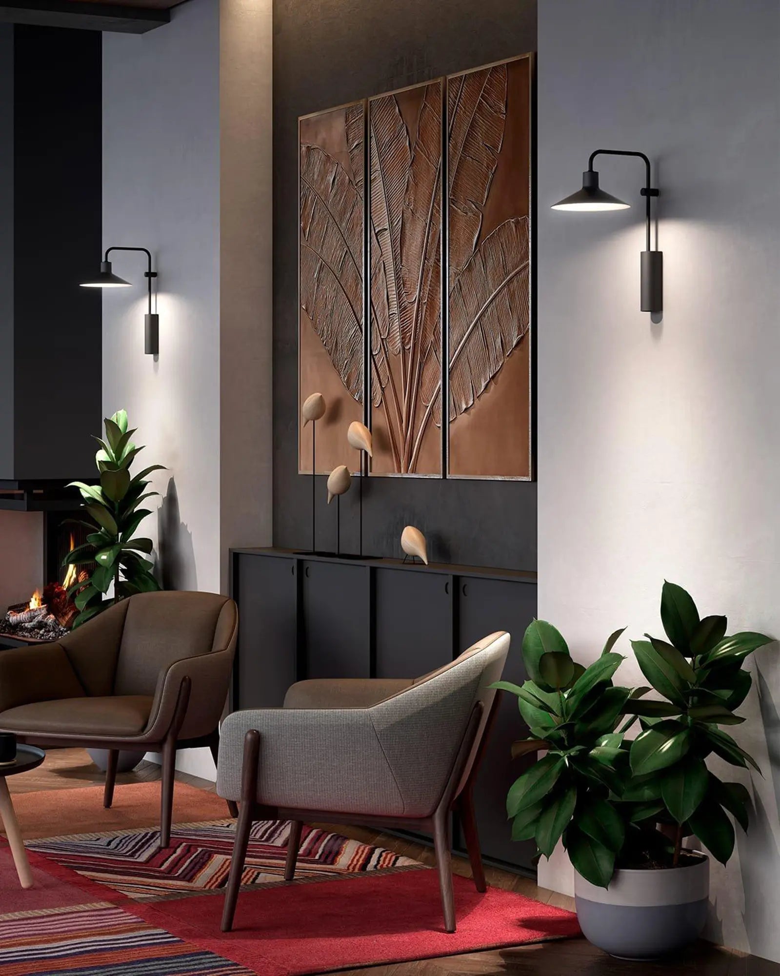 Platet contemporary wall light in a lounge area