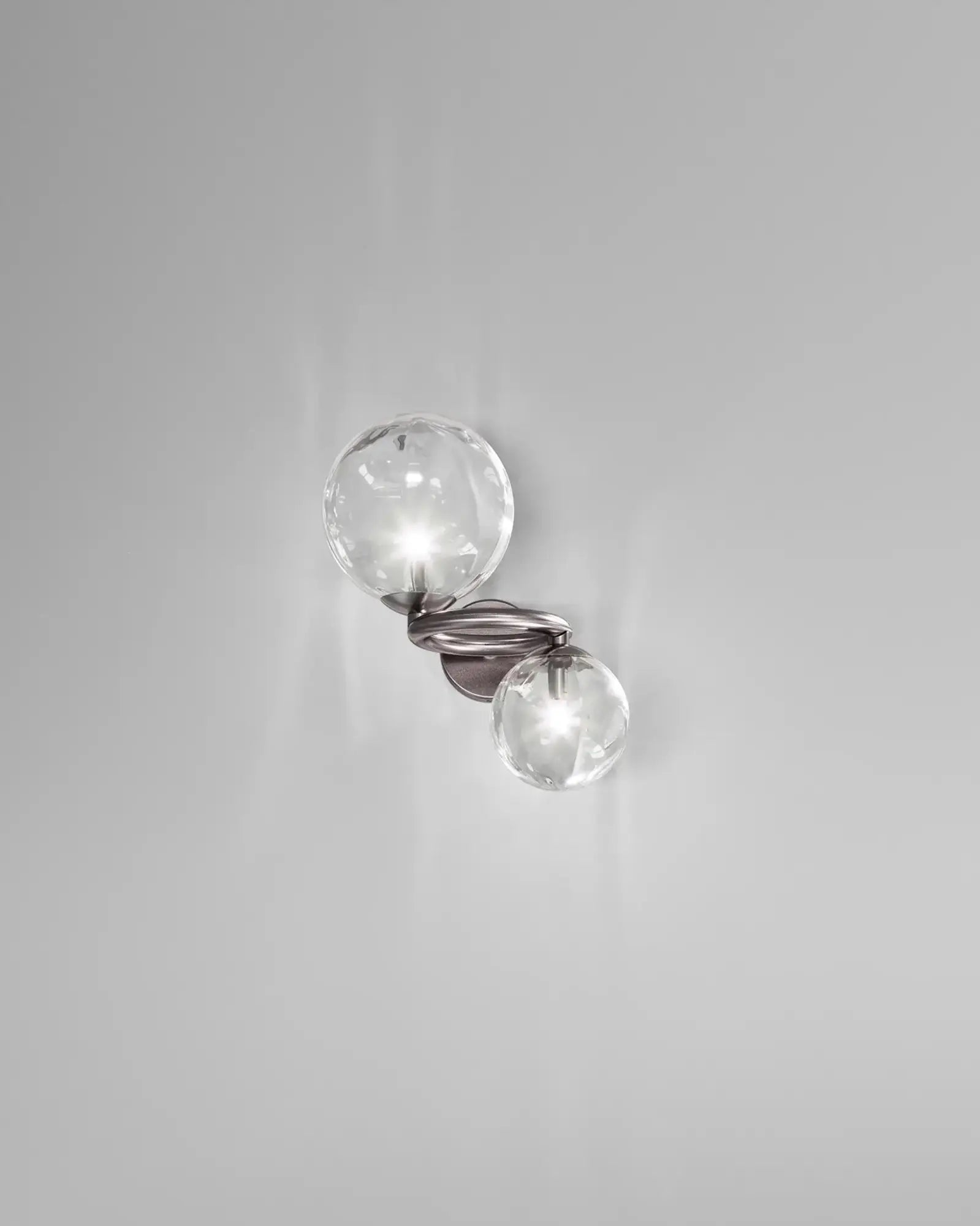 Puppet ring classic Murano mouth blown glass 2 orbs on a ring wall light