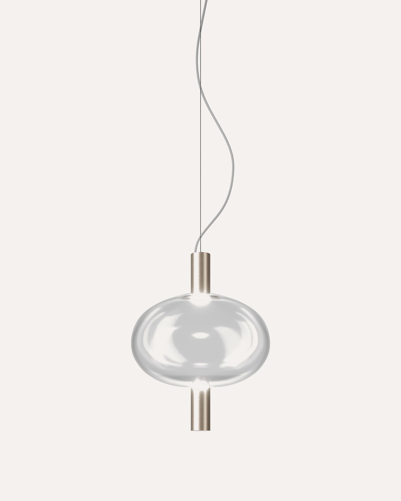 Riflesso modern blown glass and metal pendant light