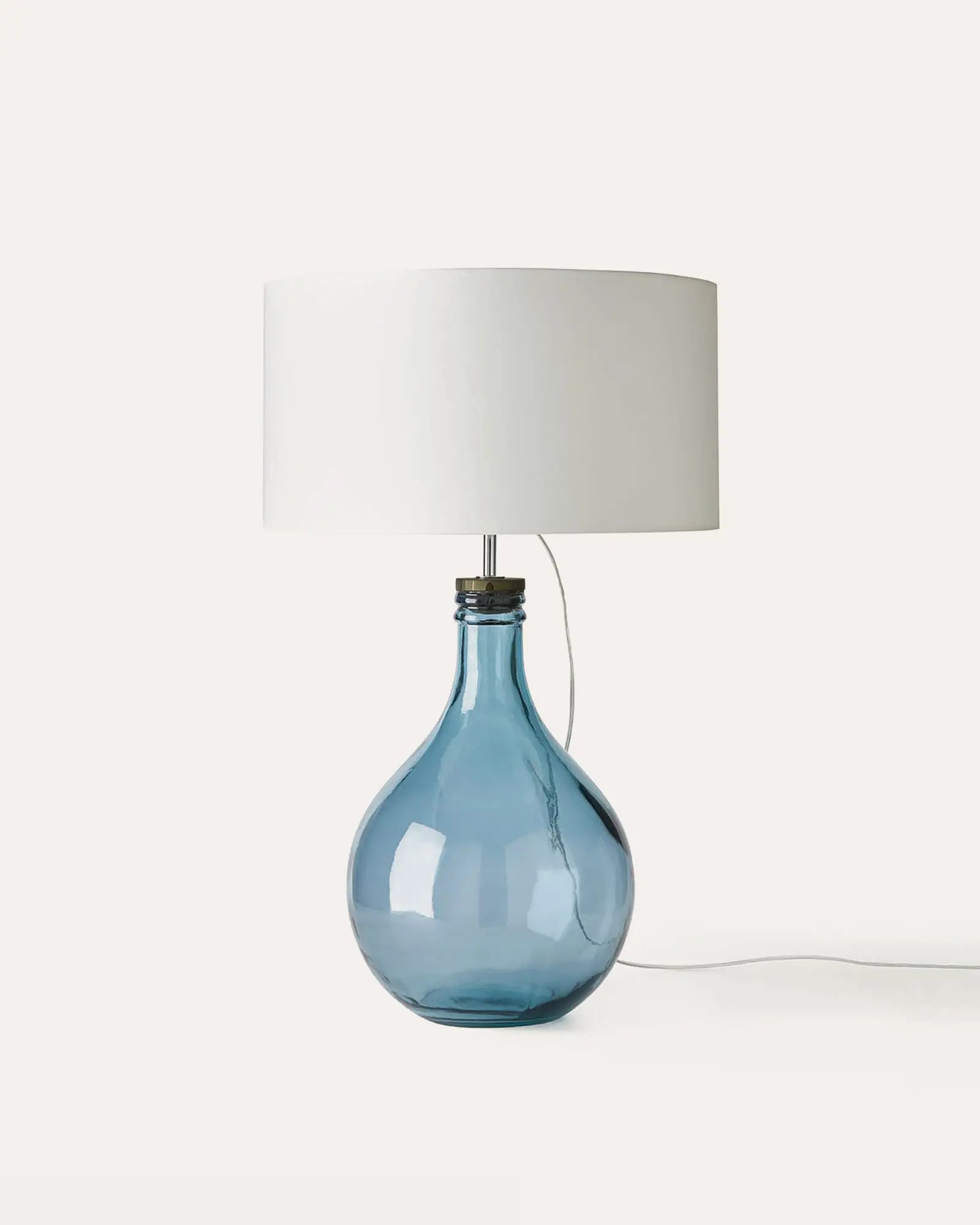 Sam classic Glass body and fabric shade decorative large size table lamp product photo