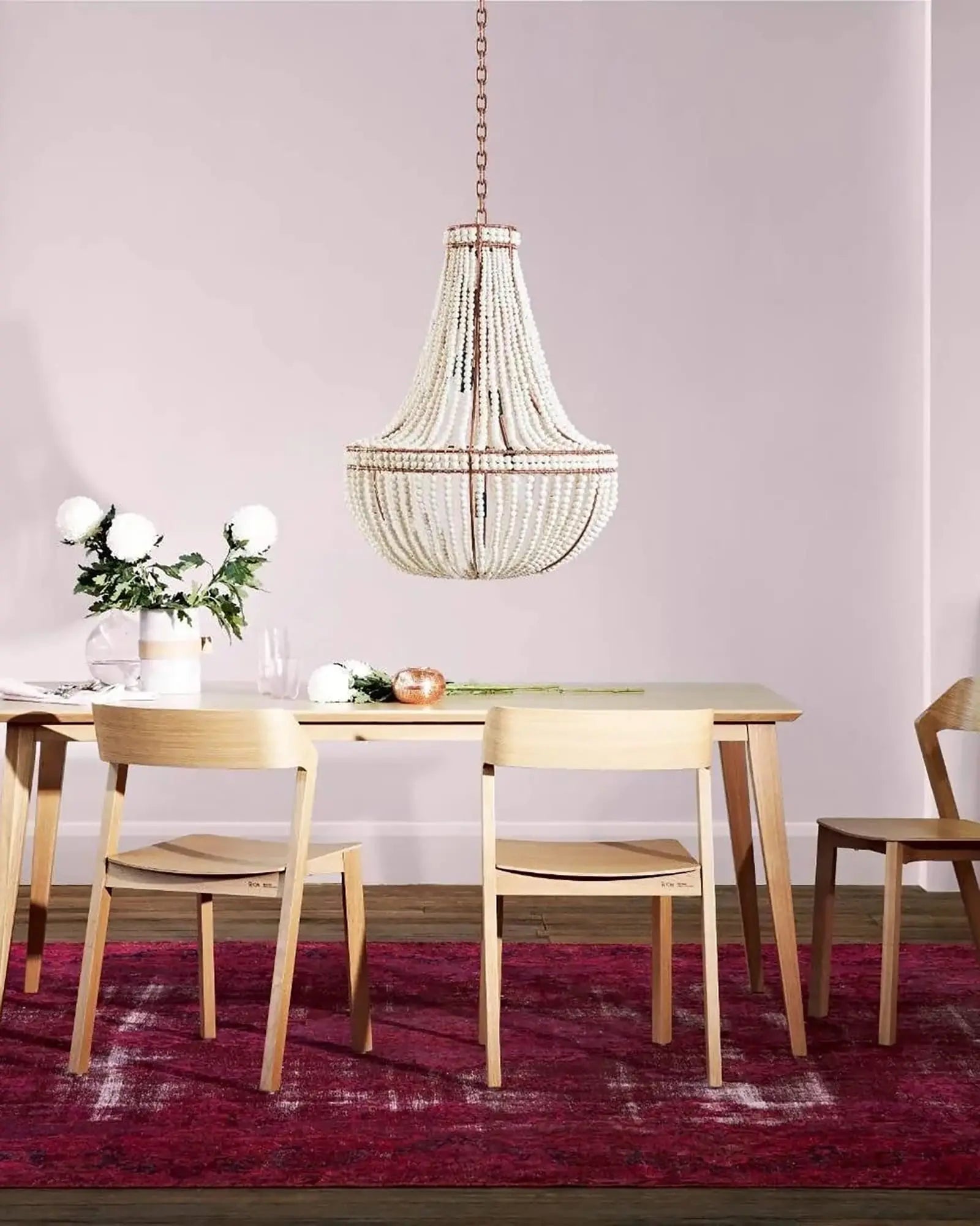 Sash Pendant Light  above a dining table