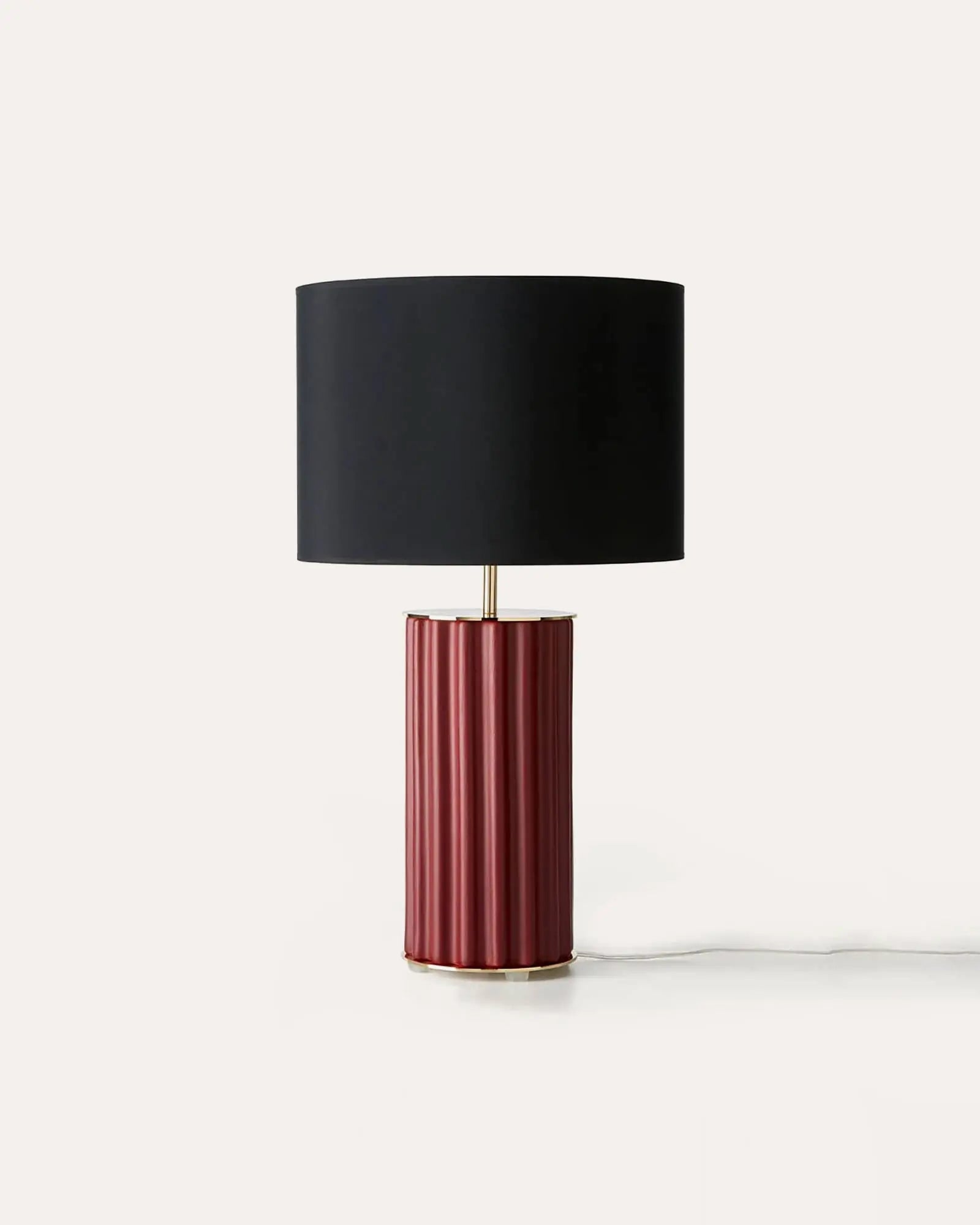Sonica decorative contemporary ceramic and black fabric table lamp